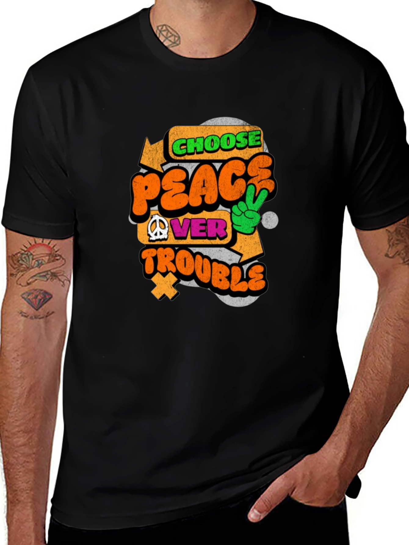 Variant 25 of Choose Peace Over Trouble Graphic Tee