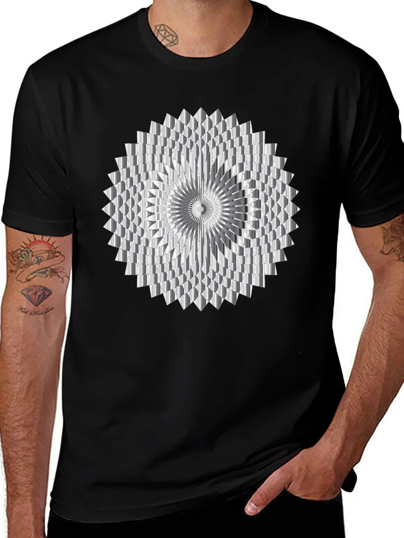 Variant 10 of Geometric Optical Illusion Graphic Tee