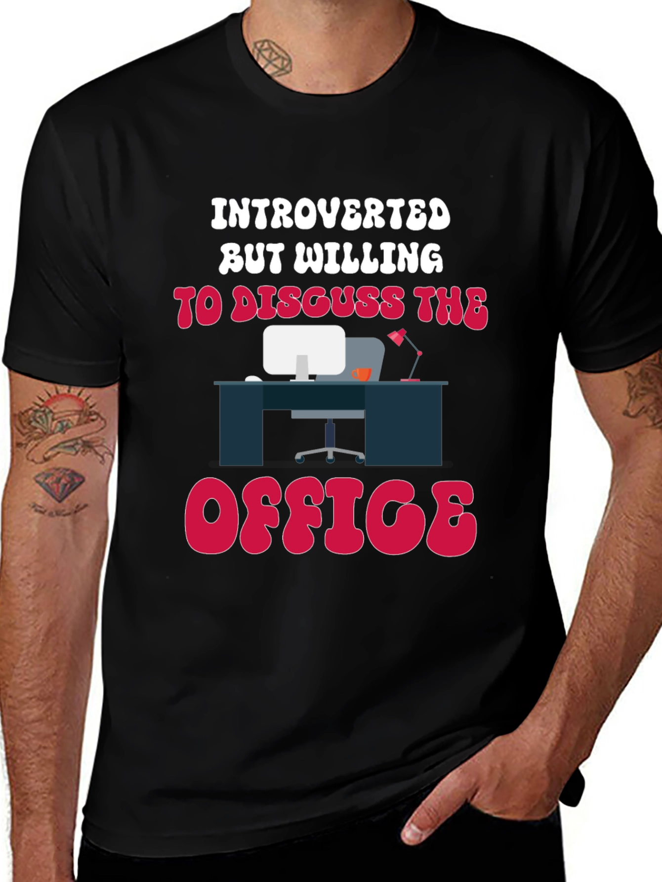 Black Introverted Office T-Shirt main image