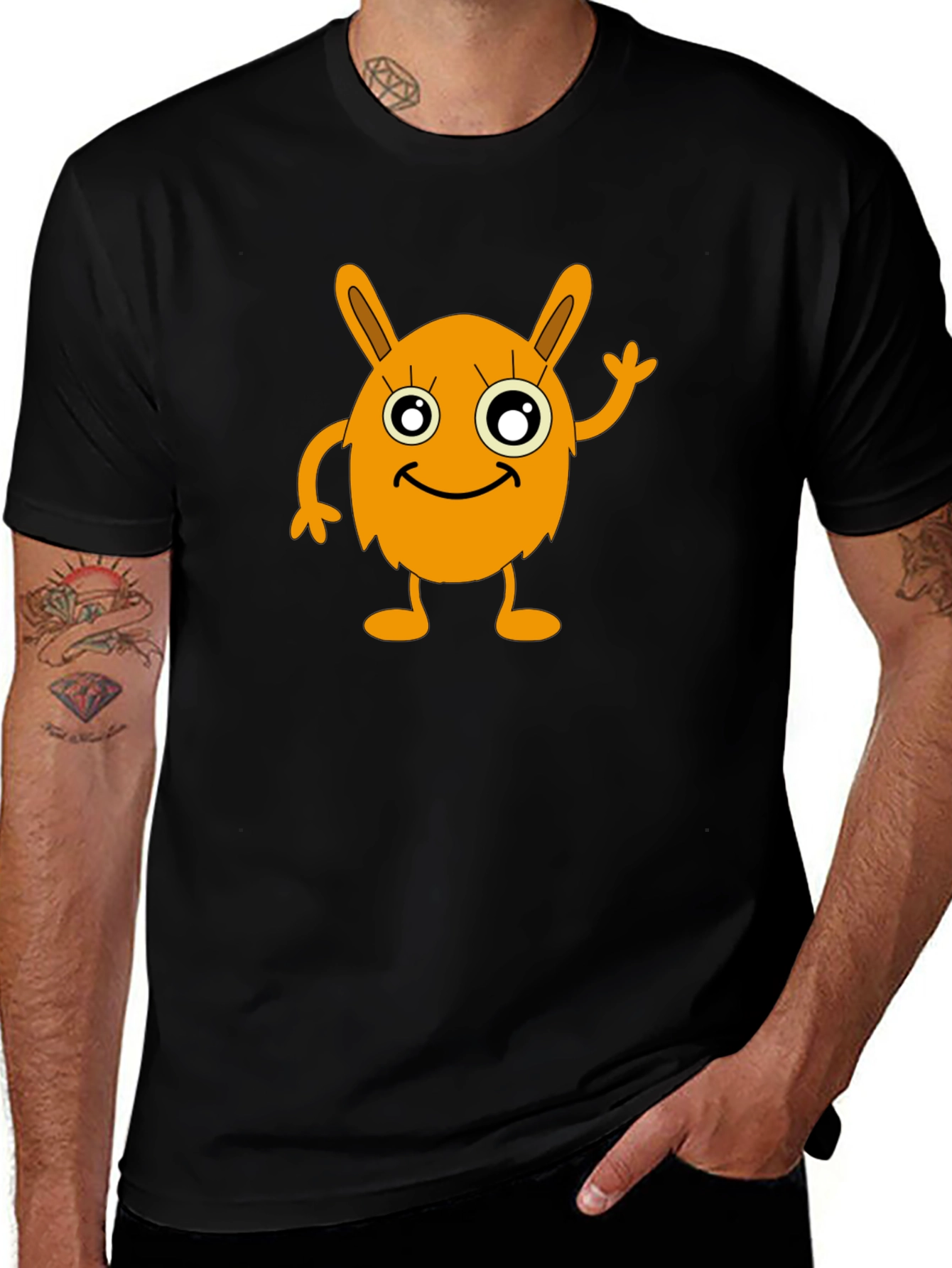 Variant 3 of Funny Monster Graphic Tee - Black Unisex T-Shirt