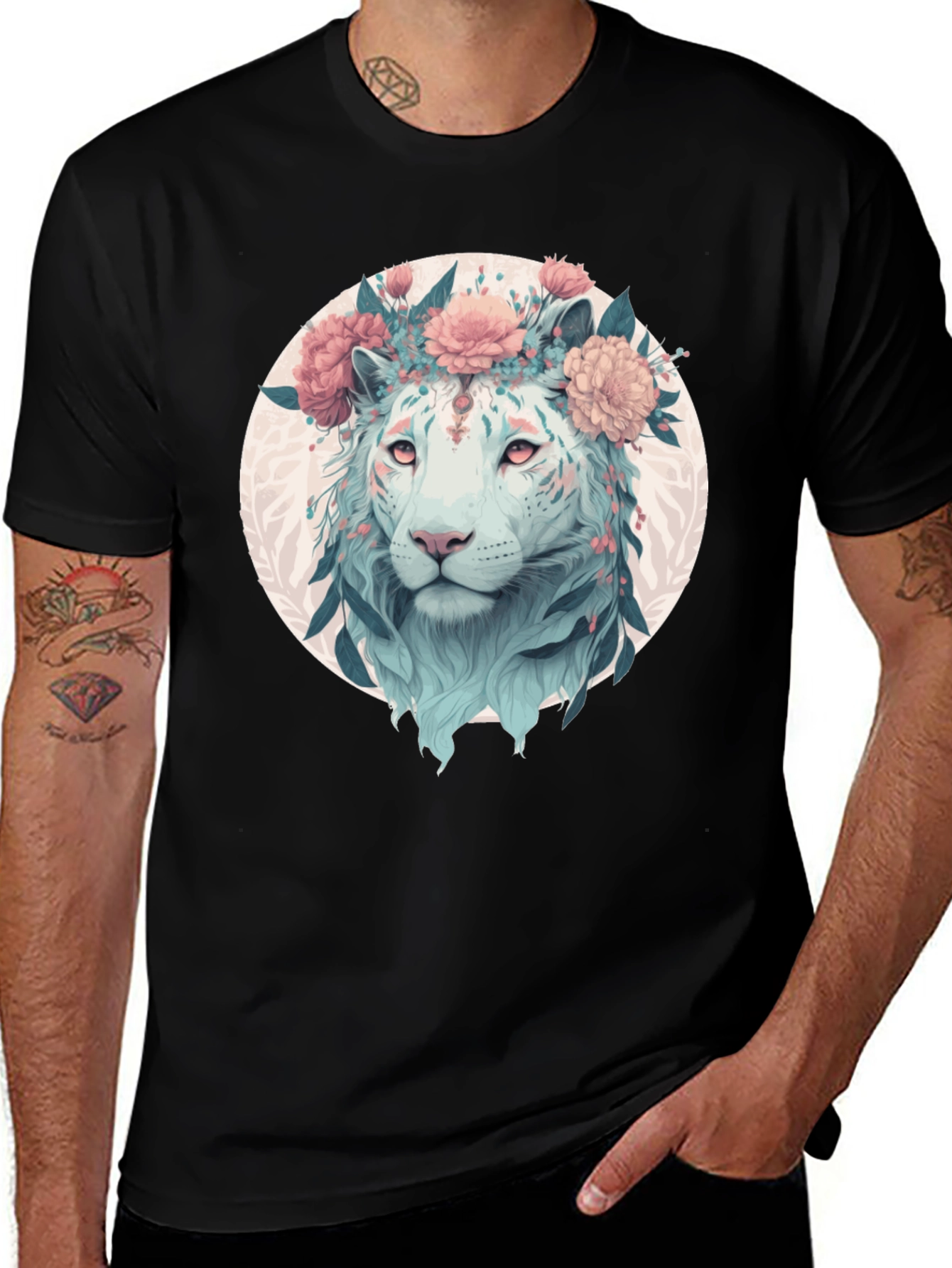 Variant 23 of Floral Tiger Graphic T-Shirt - Unique Design