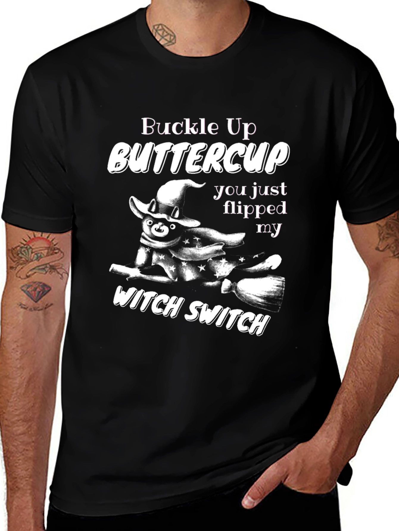 Variant 26 of Buckle Up Buttercup T-Shirt - Witchy Design