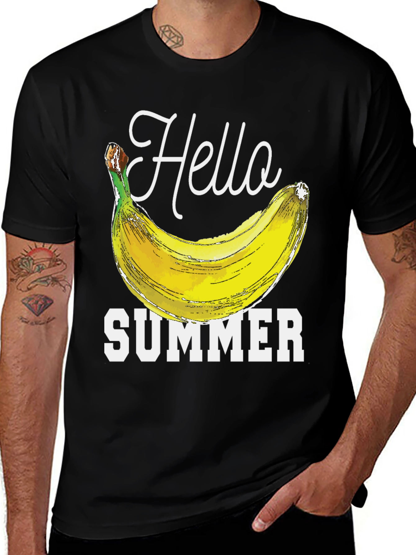 Variant 18 of Hello Summer Banana Graphic Tee - Black