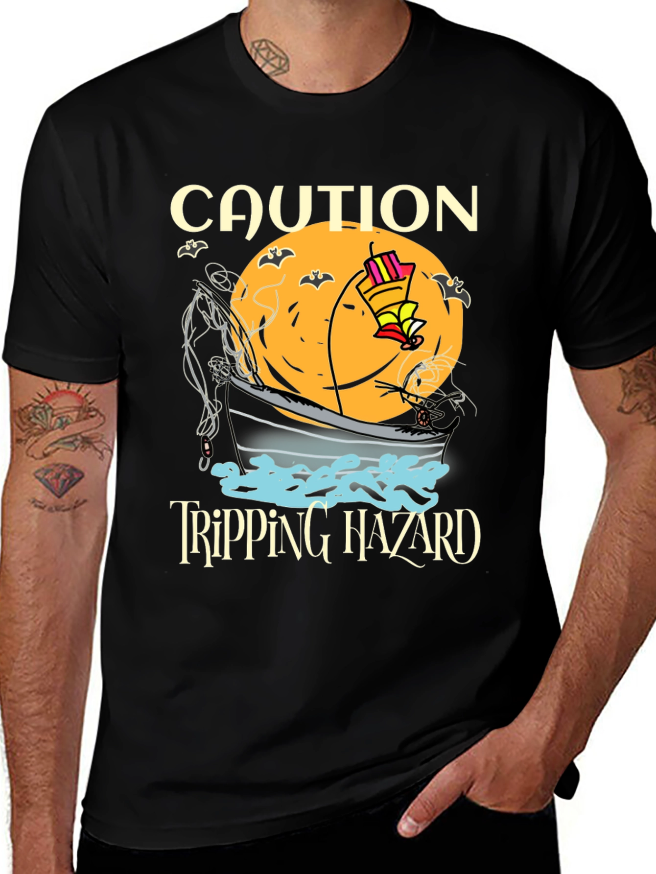 Variant 26 of Caution Tripping Hazard Funny Halloween T-Shirt