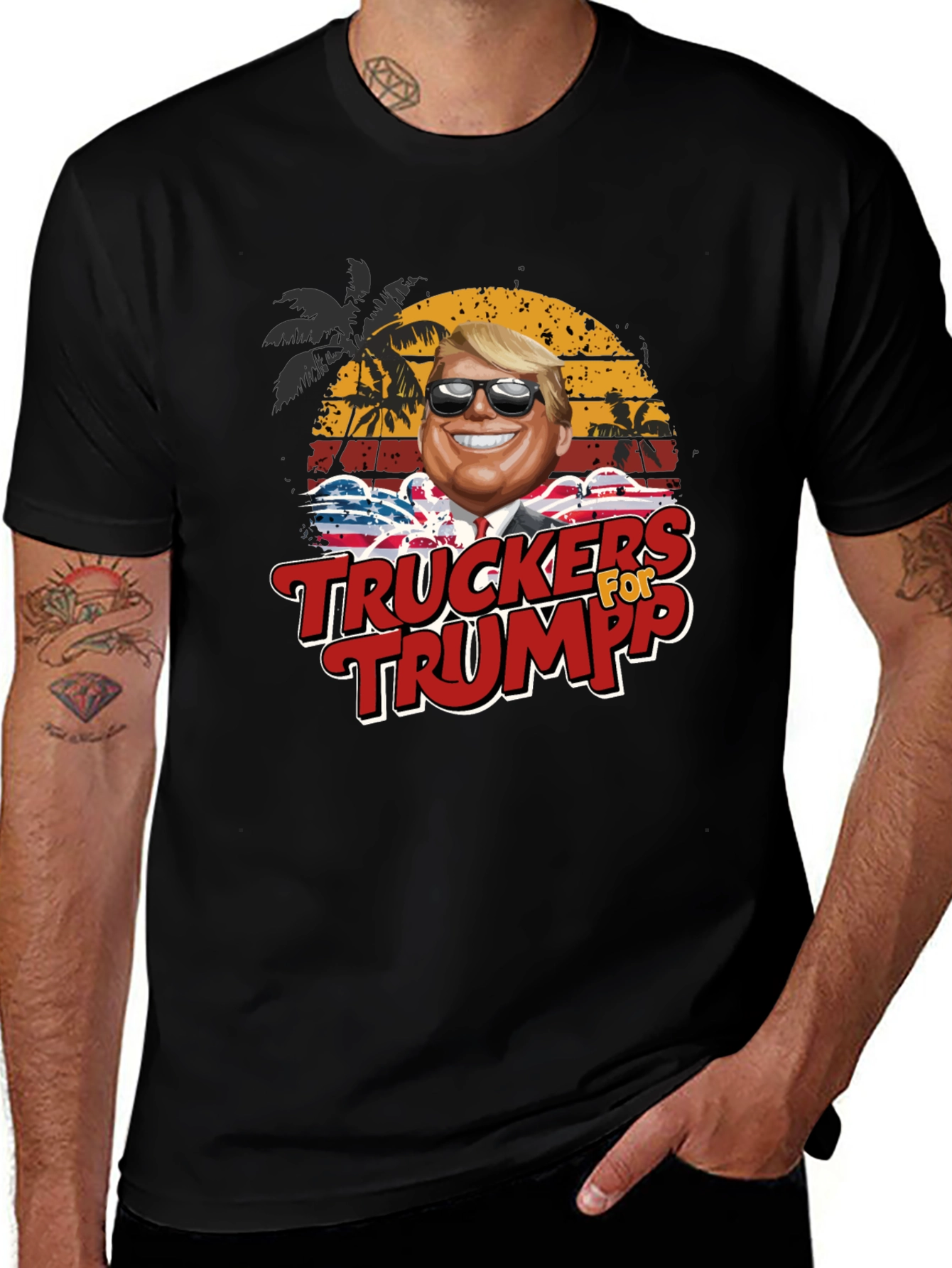 Truckers for Trump Novelty Graphic T-Shirt