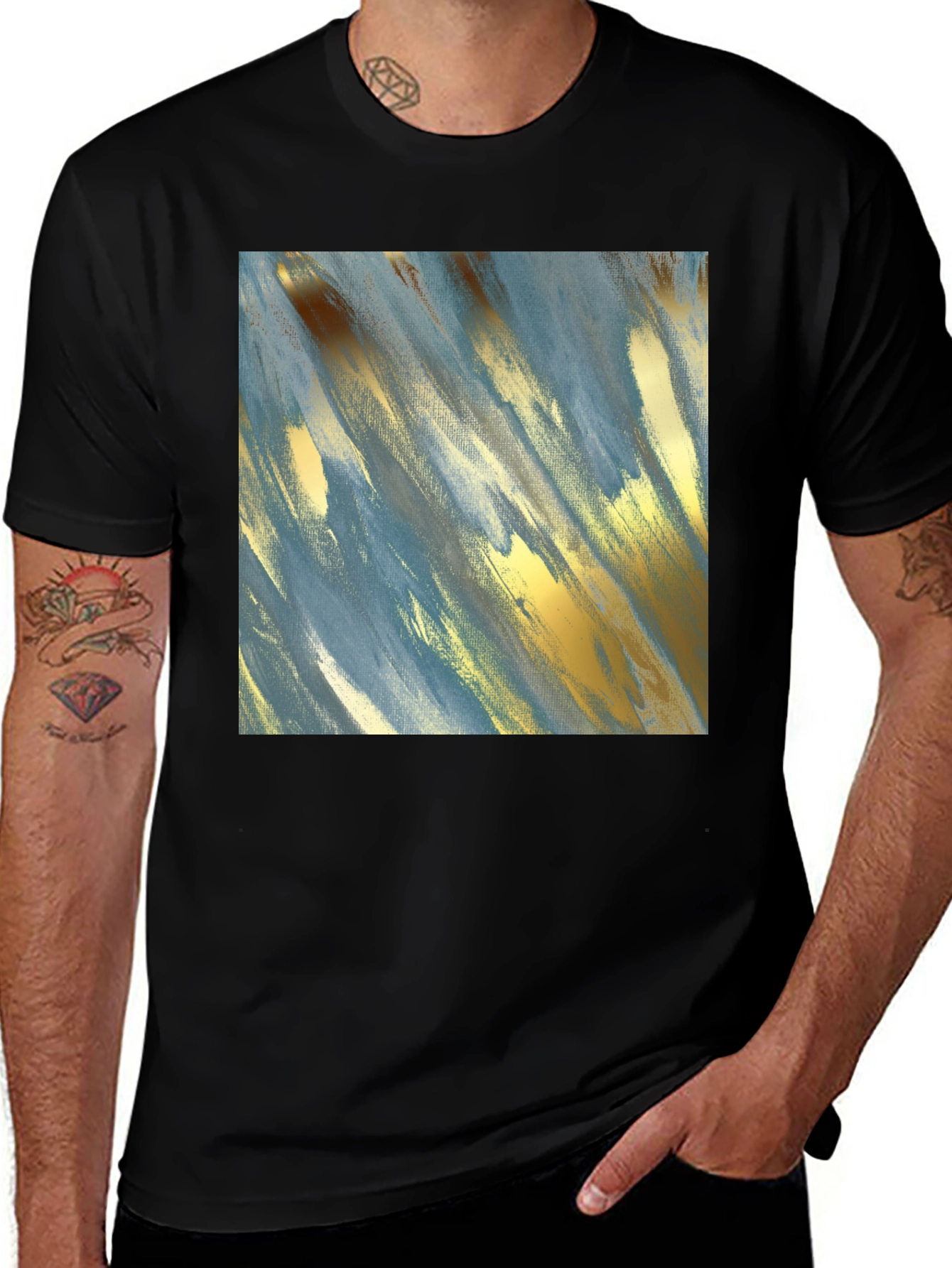 Variant 29 of Abstract Art T-Shirt - Modern Brushstroke Design