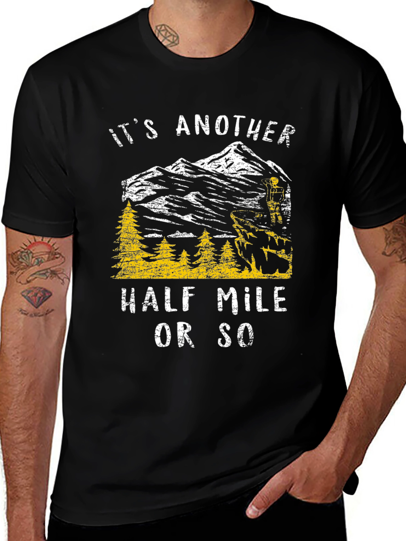 Variant 29 of Hiking Mountain T-Shirt - It's Another Half Mile