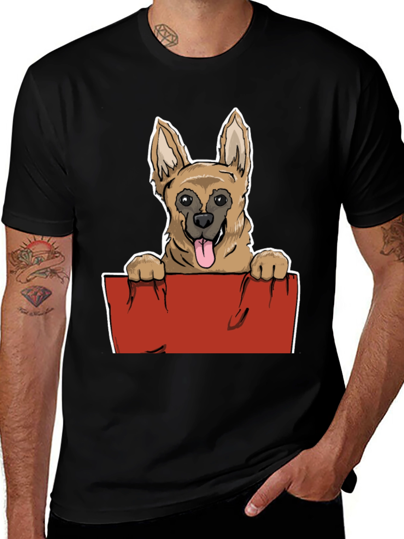Variant 12 of Dog Graphic Tee - Unisex Black T-Shirt