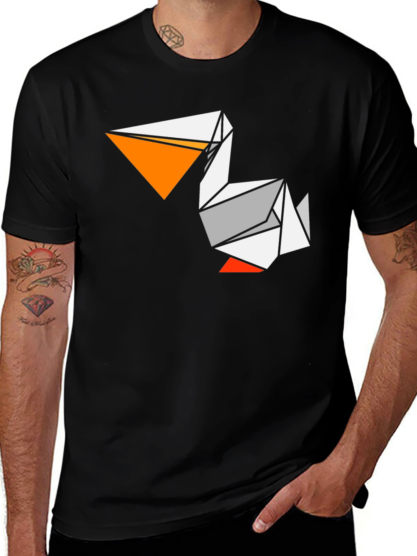 Variant 3 of Origami Pelican T-Shirt - Unique Graphic Tee