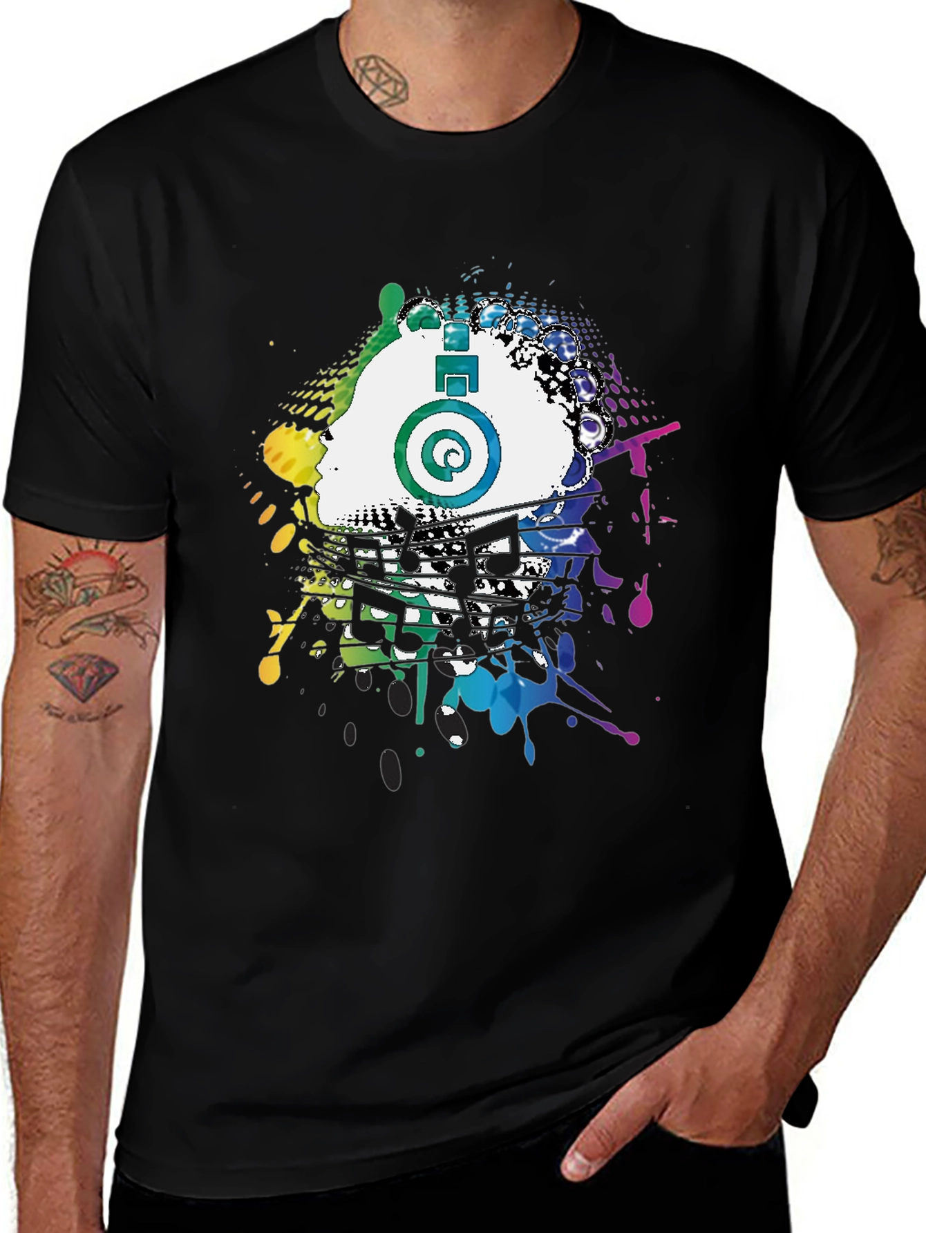 Variant 5 of Colorful Music Splash Tee