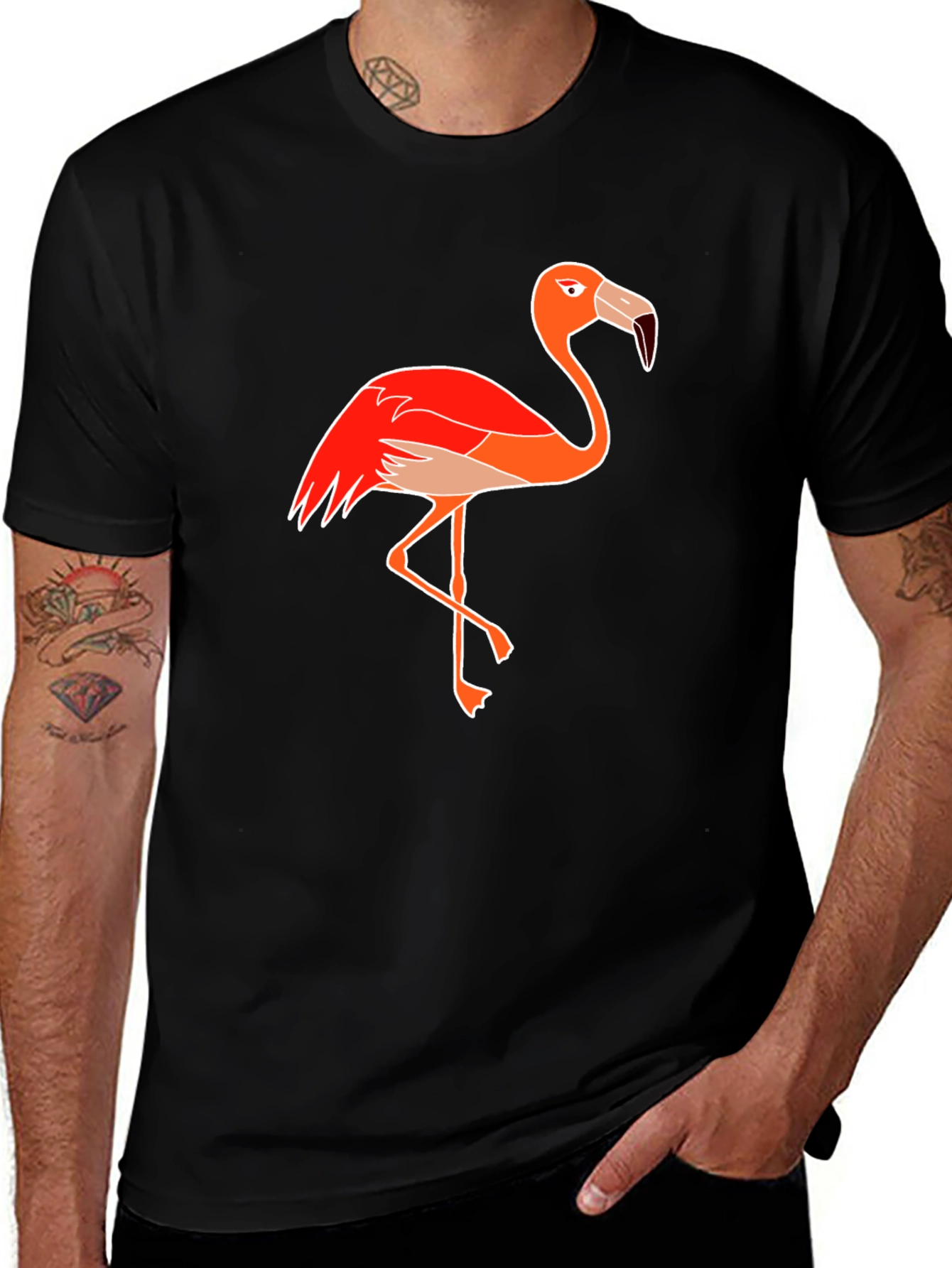 Variant 16 of Flamingo Graphic Tee - Quirky Bird Design