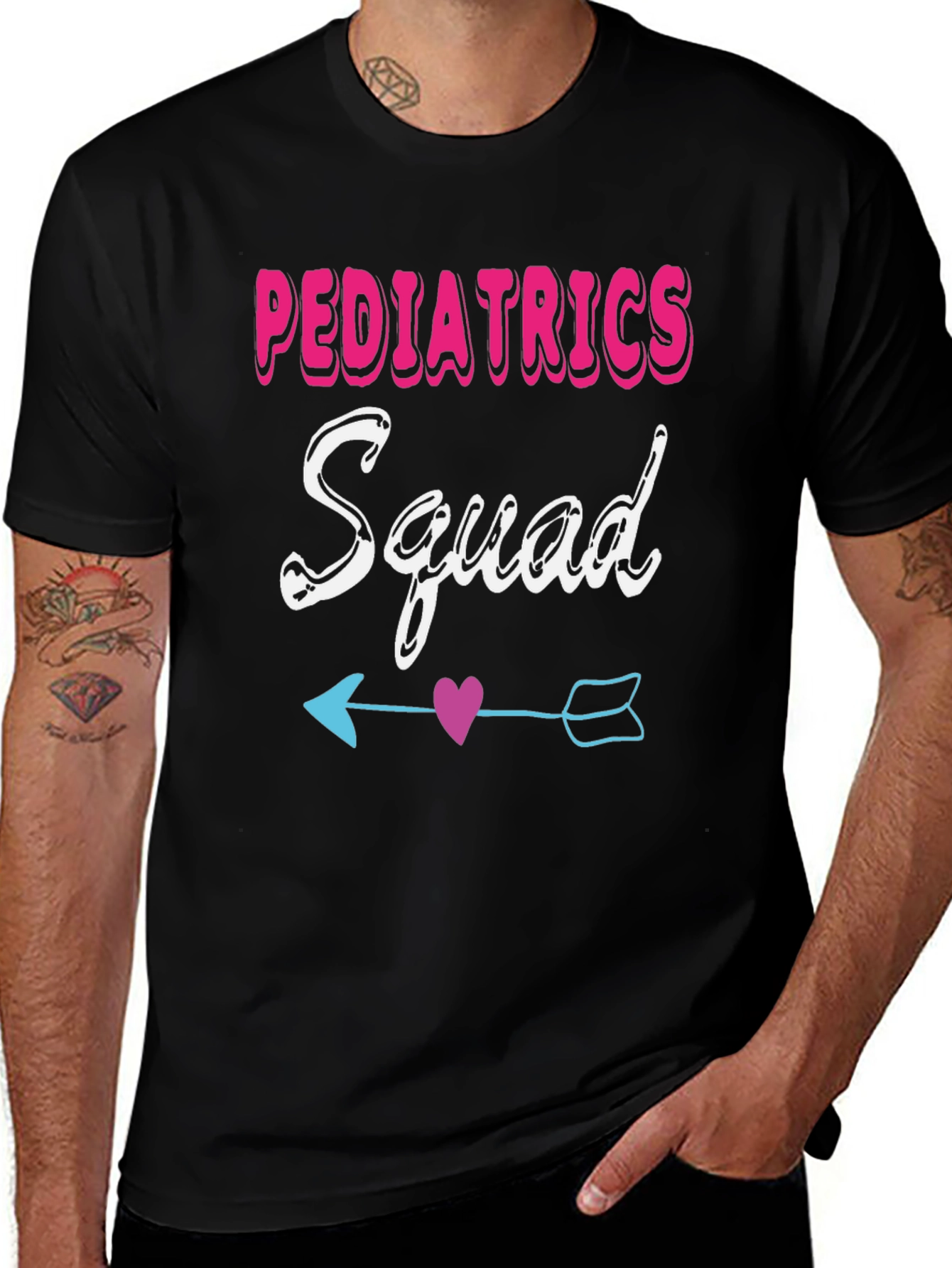 Pediatrics Squad T-Shirt - Cute Heart Arrow Design