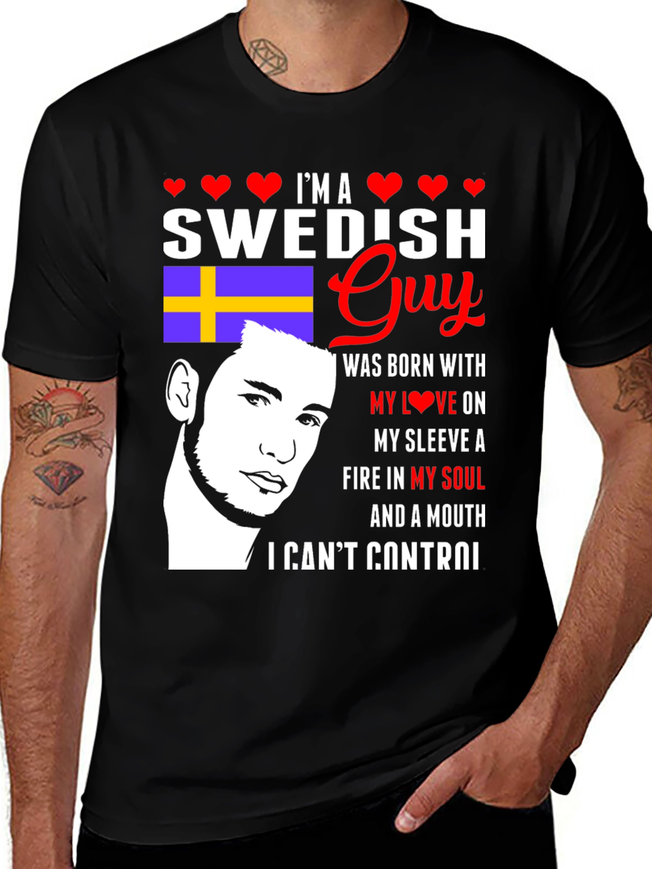 Swedish Guy Novelty Graphic Tee