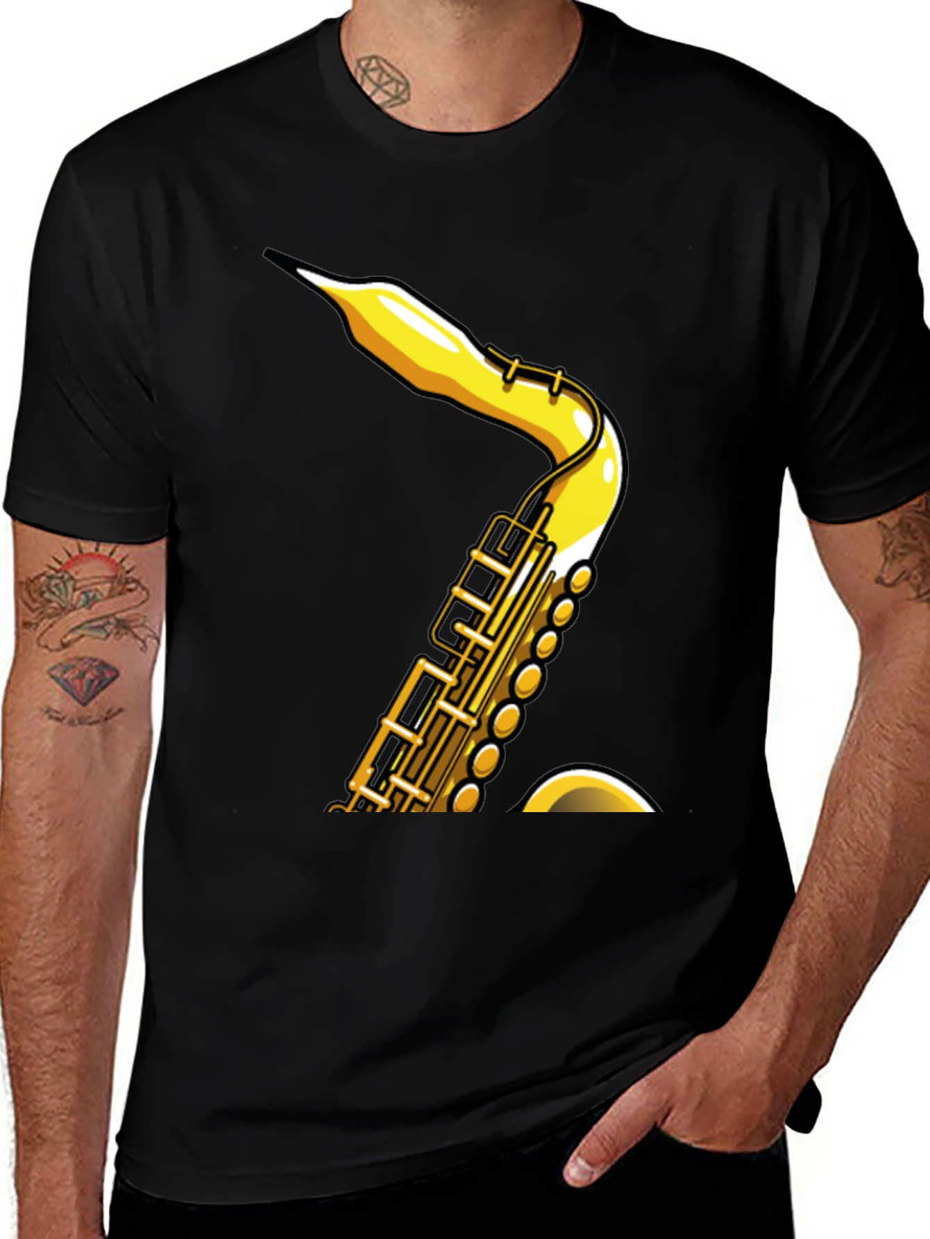 Variant 30 of Saxophone Graphic Black Tee