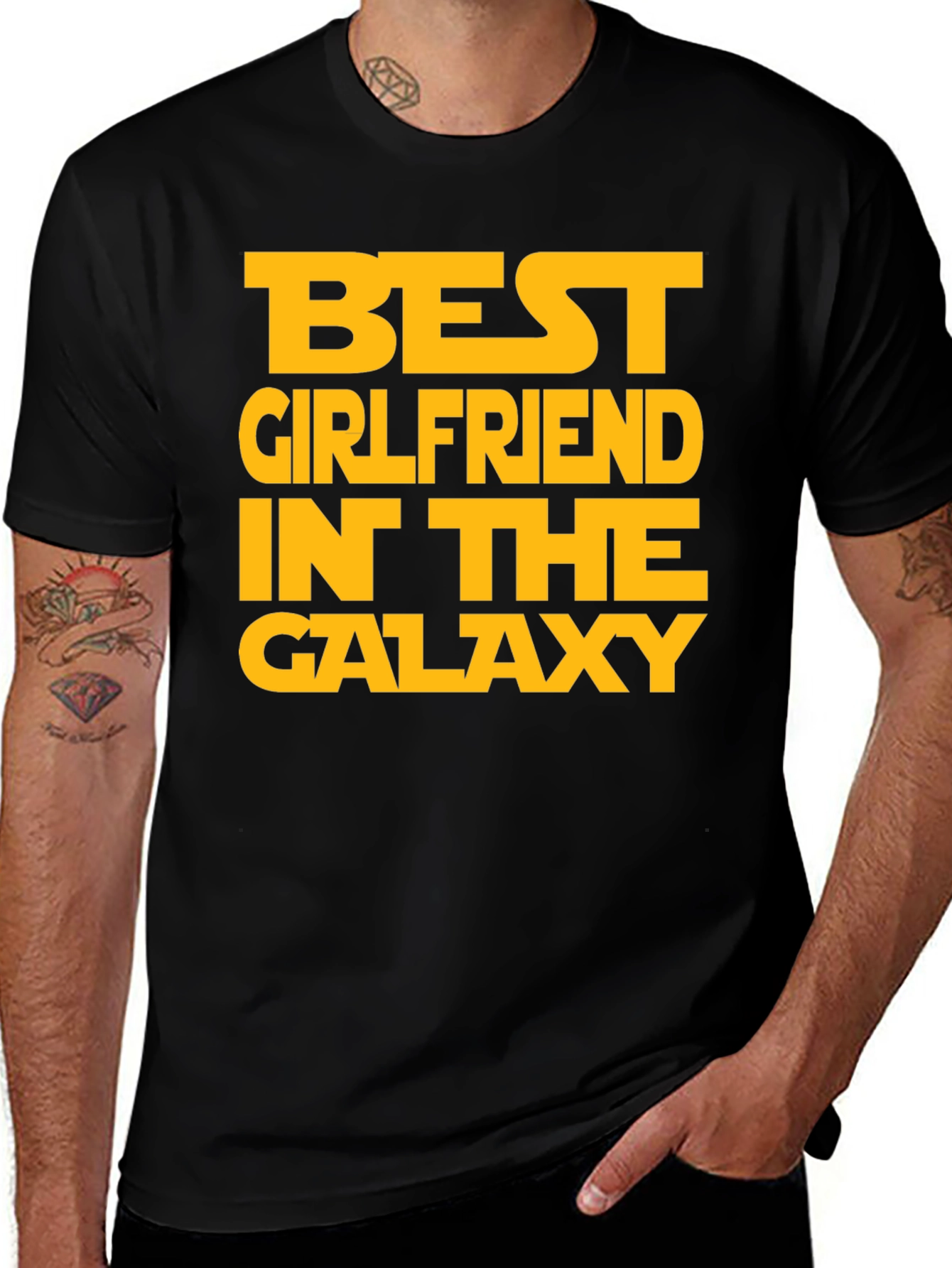 Variant 19 of Best Girlfriend in the Galaxy Black T-Shirt