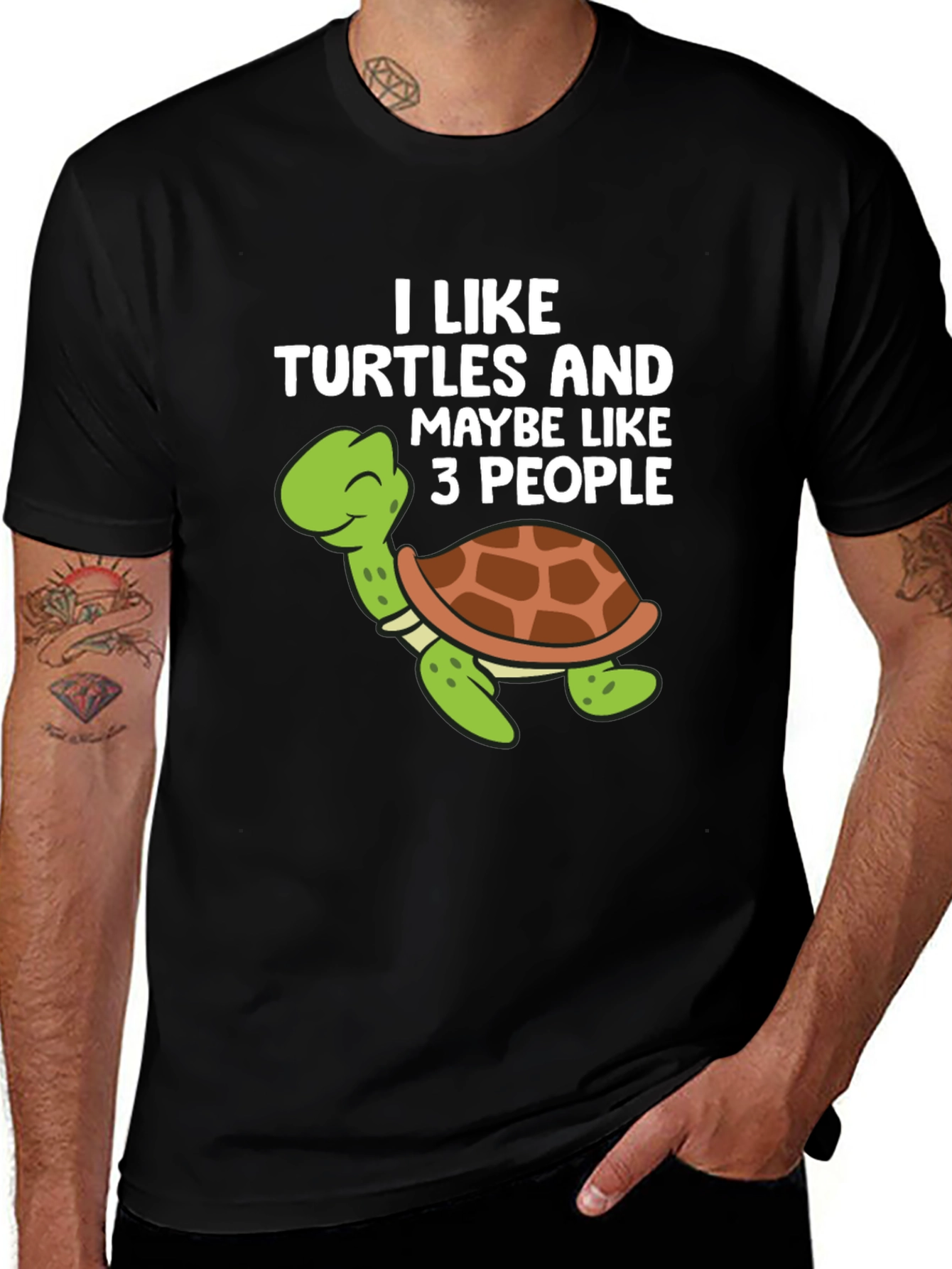 Variant 30 of Funny Turtle Graphic T-Shirt - I Like Turtles
