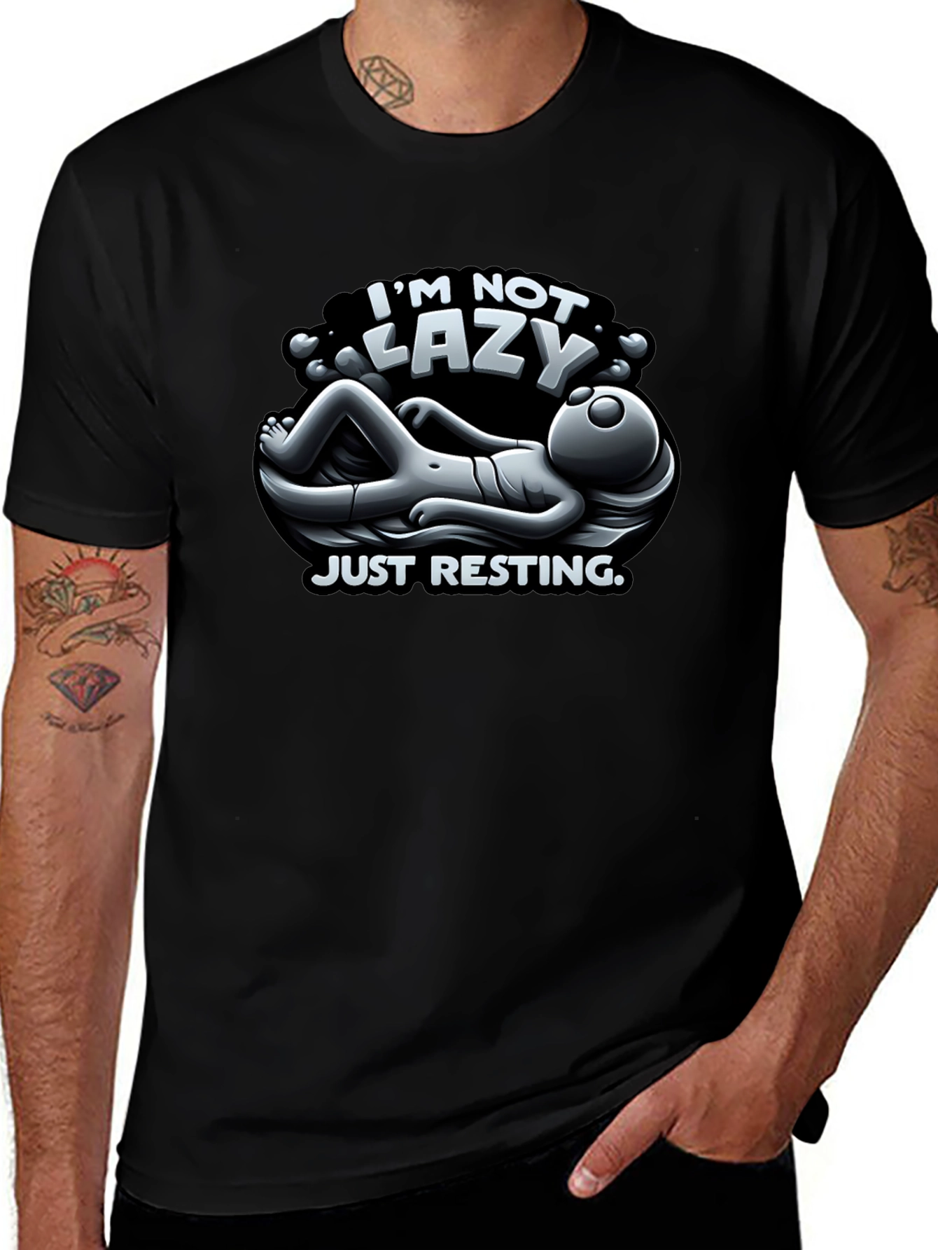 Variant 25 of I'm Not Lazy T-Shirt - Funny Resting Alien Tee