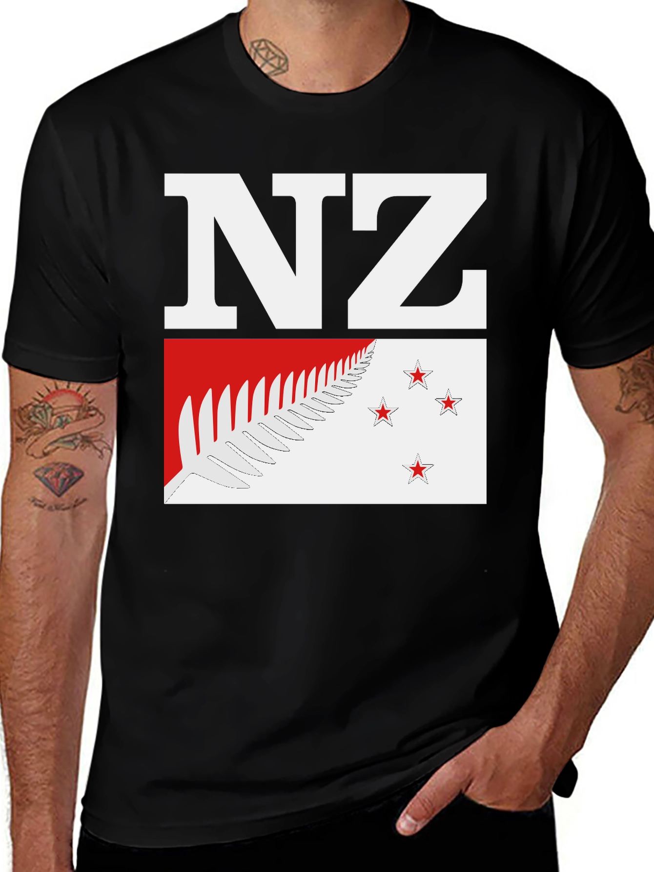 NZ Flag Fern Tee - New Zealand Pride