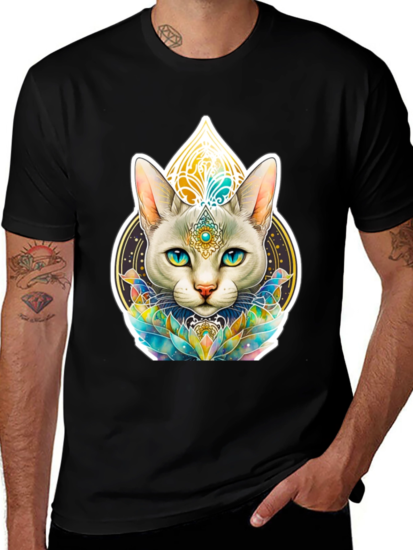 Mystic Cat T-Shirt - Spiritual Feline Design