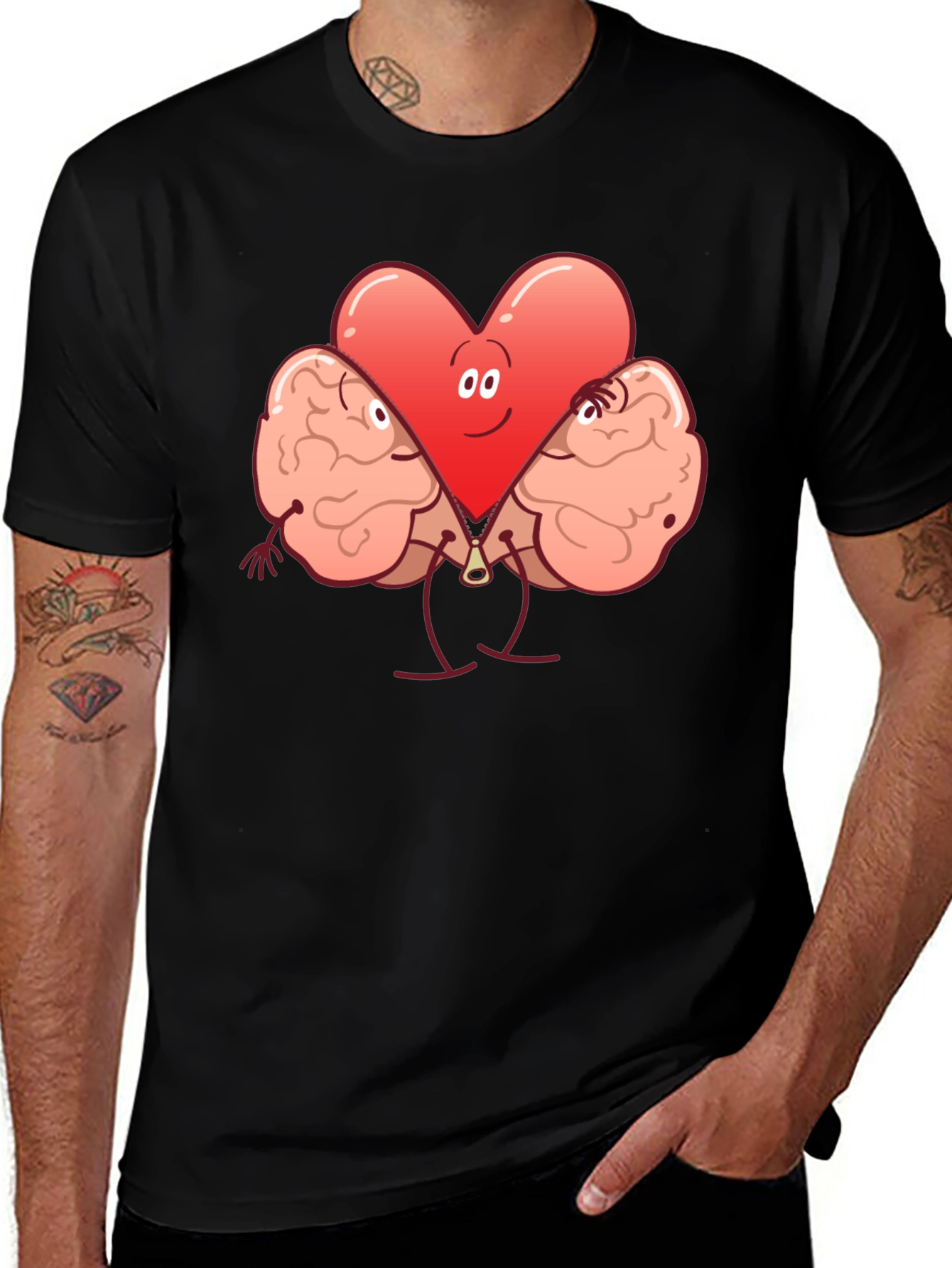 Variant 28 of Heart & Brain T-Shirt: Express Your Emotions!