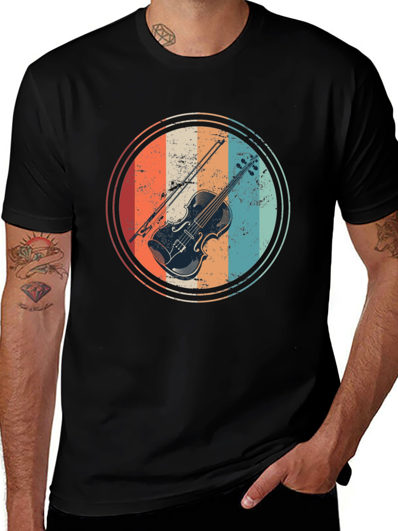 Variant 25 of Vintage Violin T-Shirt - Musician's Tee