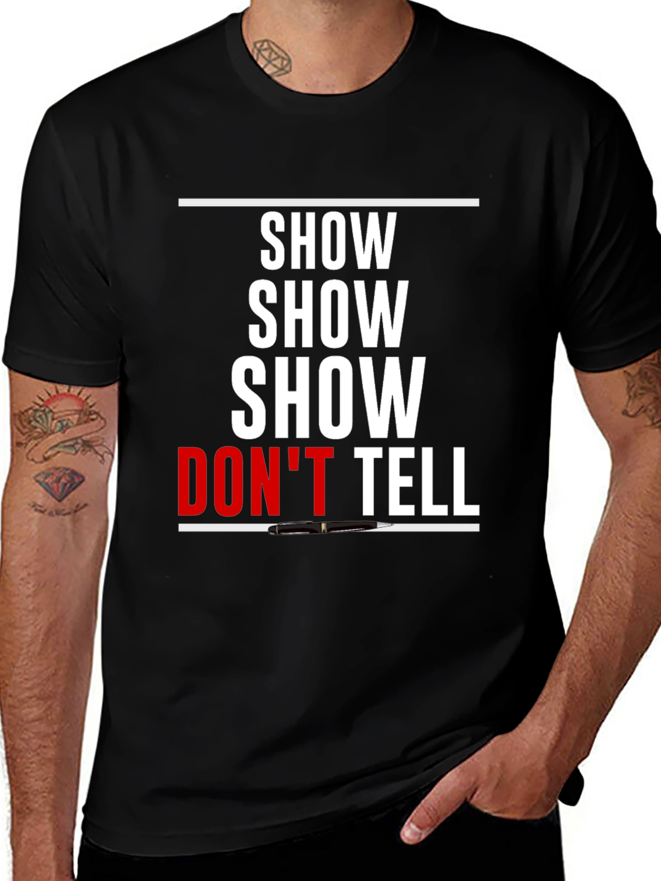 Variant 2 of Show Don't Tell Graphic T-Shirt - Creative Writing Tee