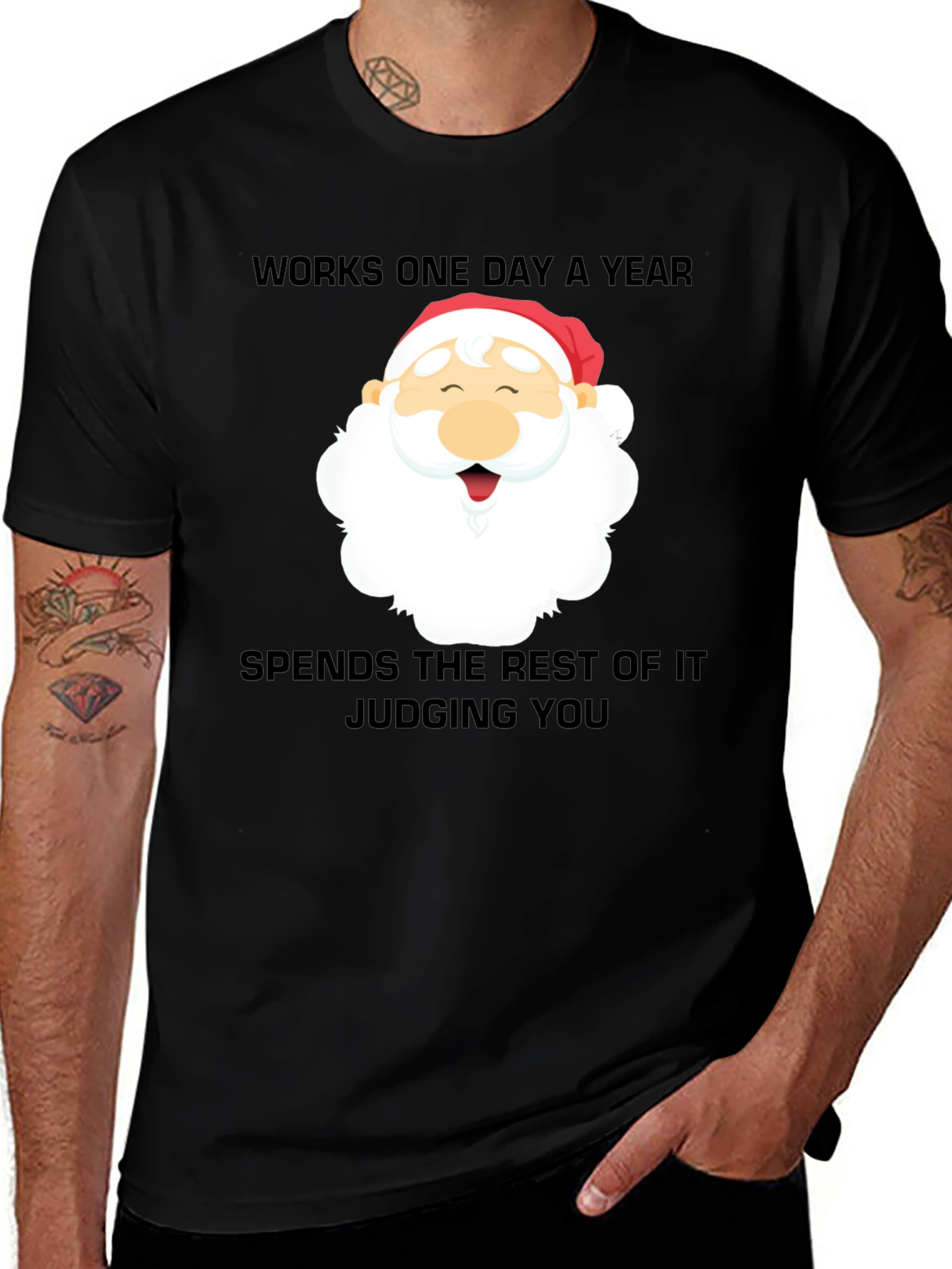 Variant 28 of Santa Judging You Graphic T-Shirt