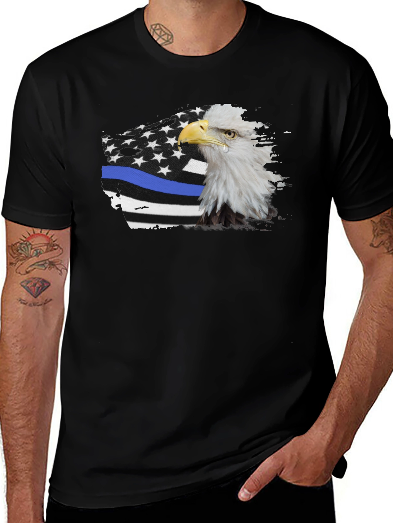 Variant 19 of Eagle & American Flag Graphic T-Shirt - Patriotic Design