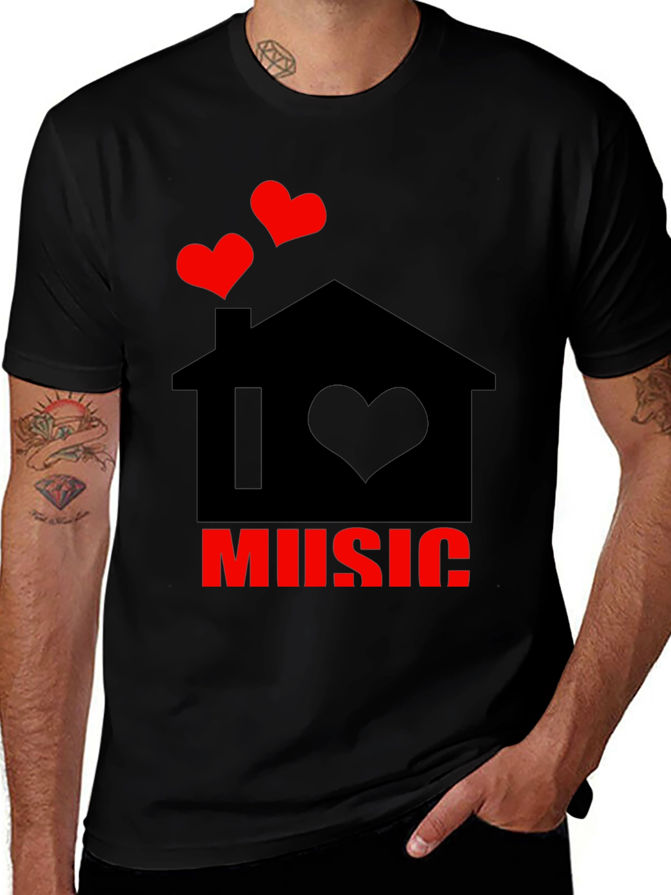 Variant 22 of I Love Music House Graphic Tee