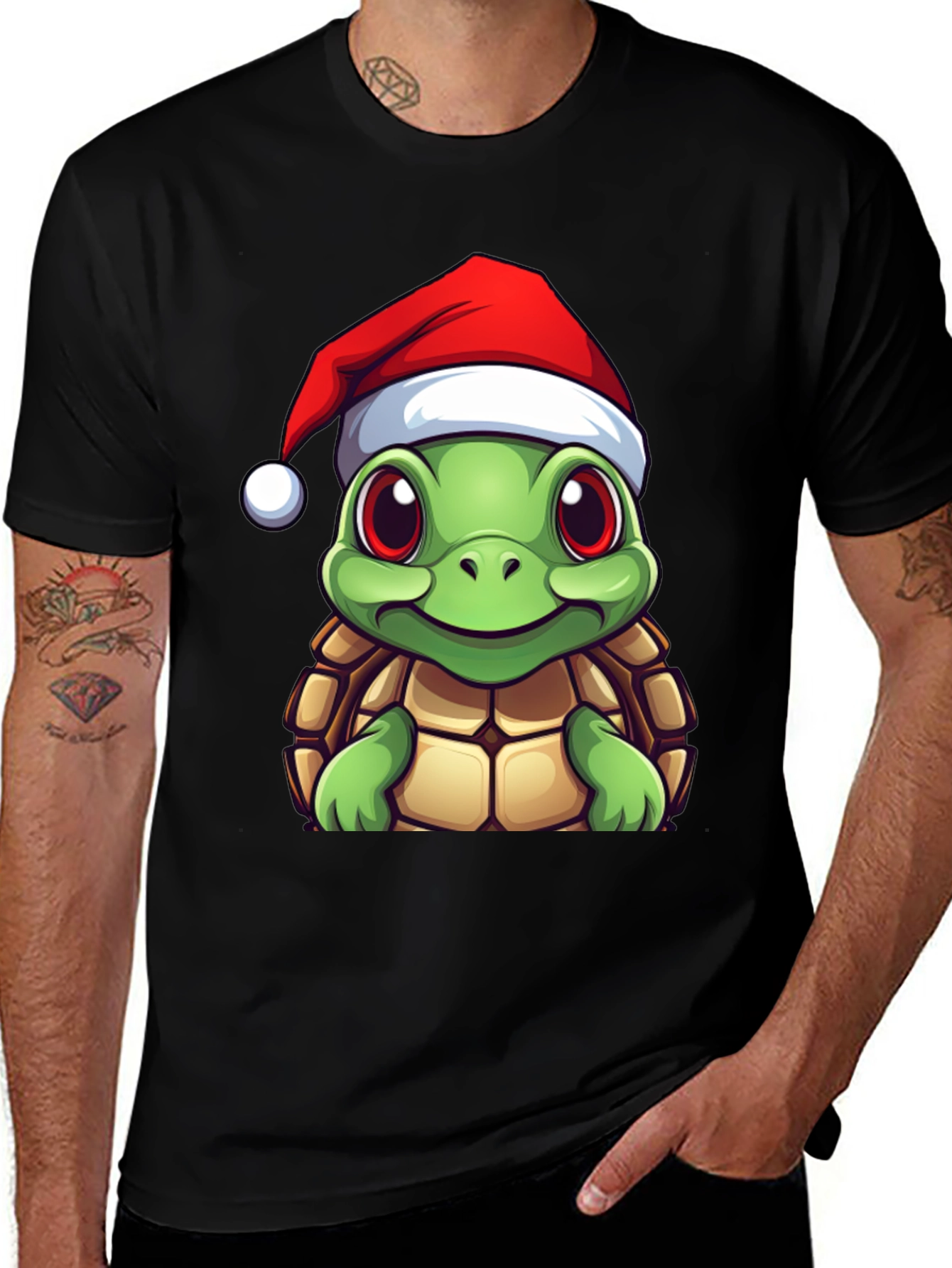 Variant 20 of Festive Turtle Graphic Tee - Holiday Edition