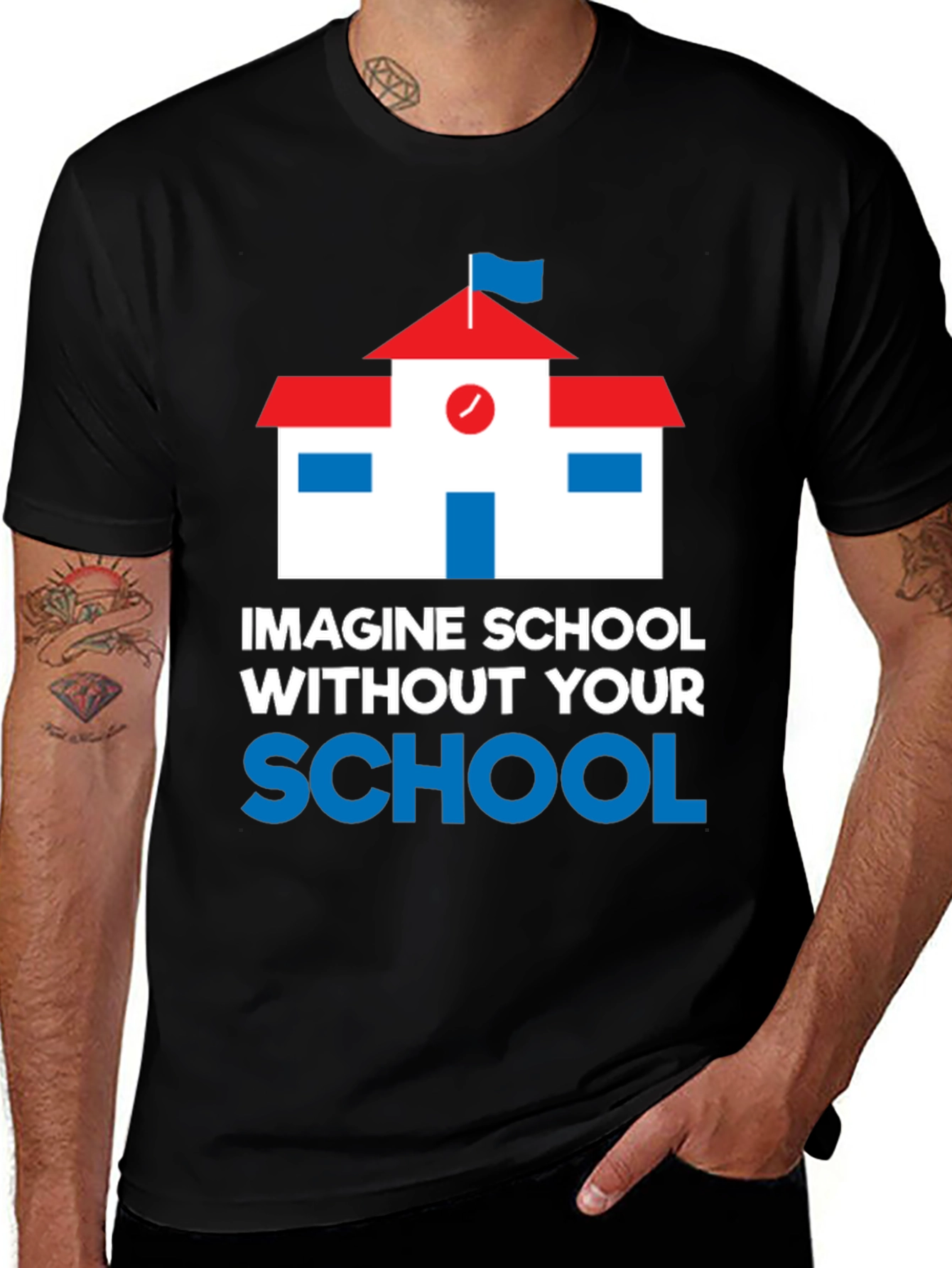 Variant 6 of Imagine School T-Shirt Black Cotton