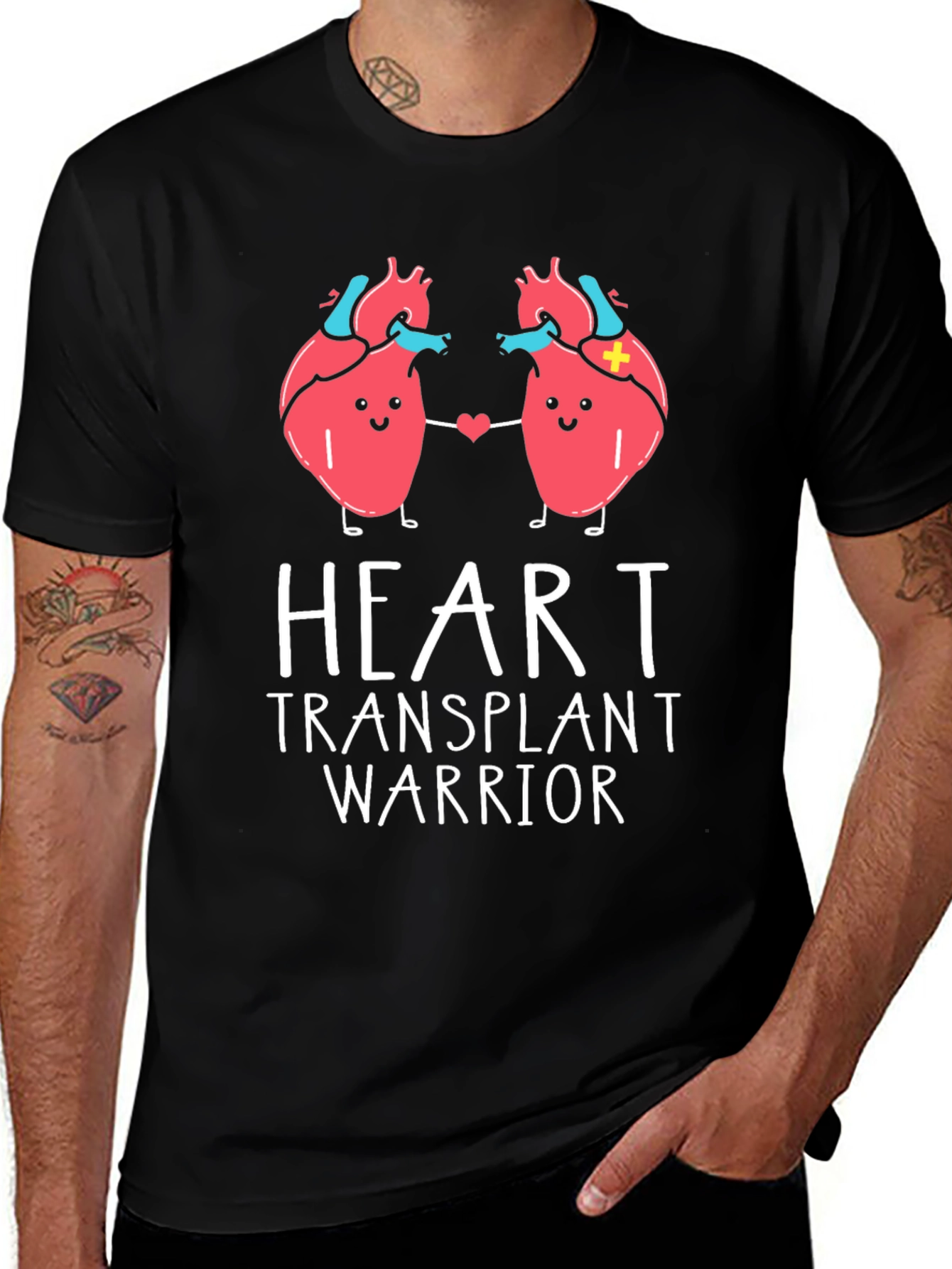 Heart Transplant Warrior Black T-Shirt