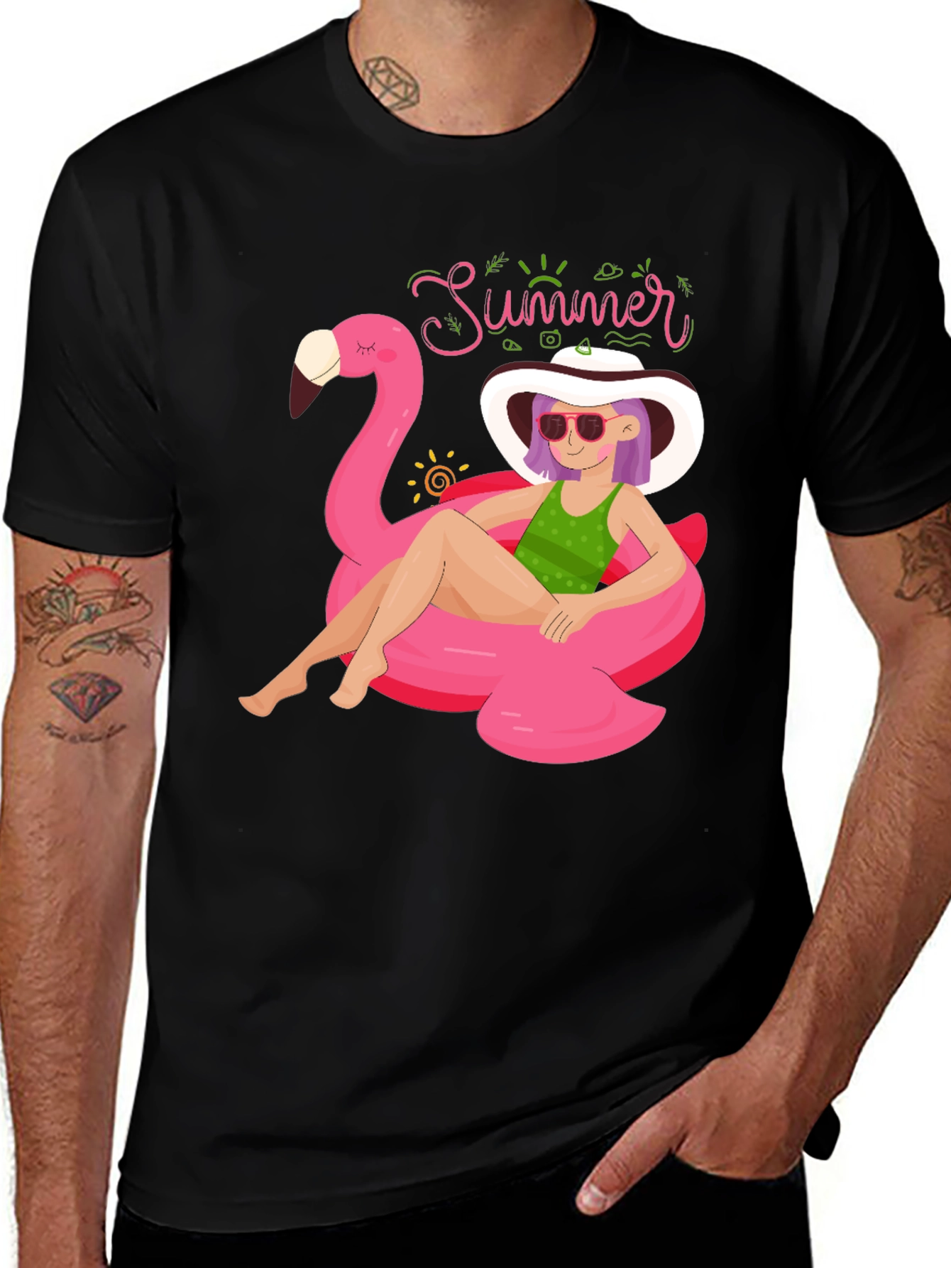 Variant 26 of Summer Flamingo Pool Float T-Shirt