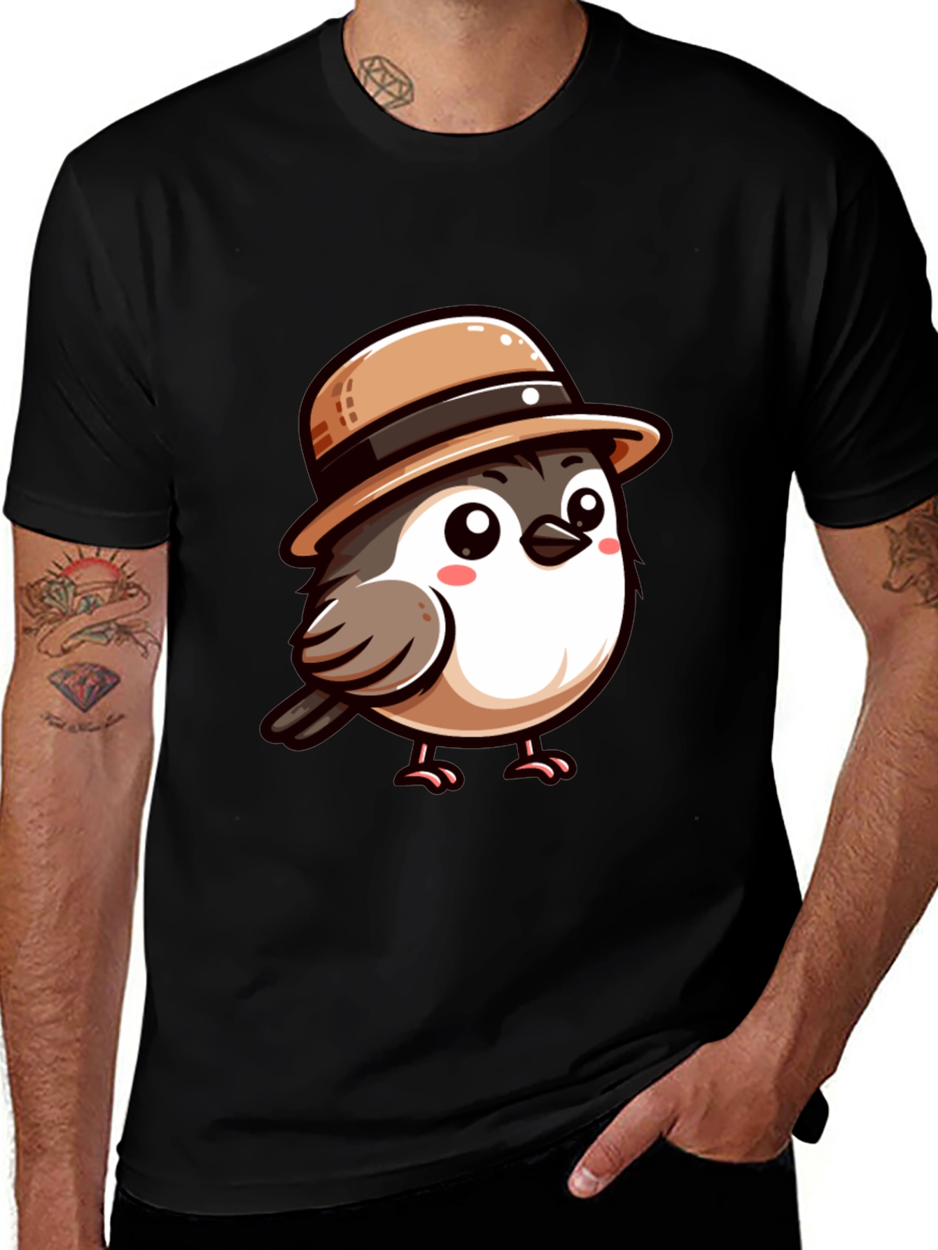 Variant 29 of Cute Bird with Hat Graphic Tee