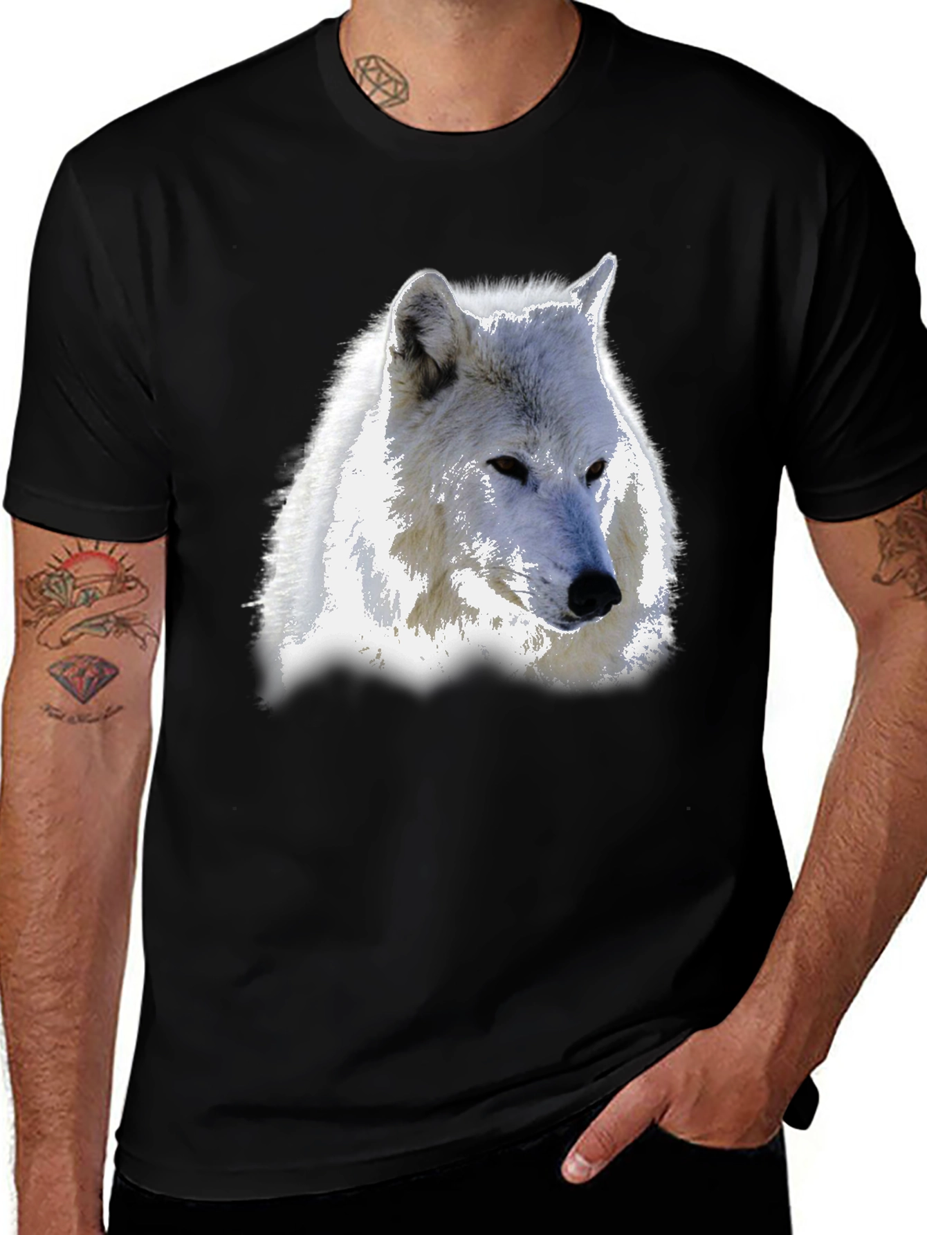 Variant 4 of Wolf Graphic T-Shirt - Bold Black Tee