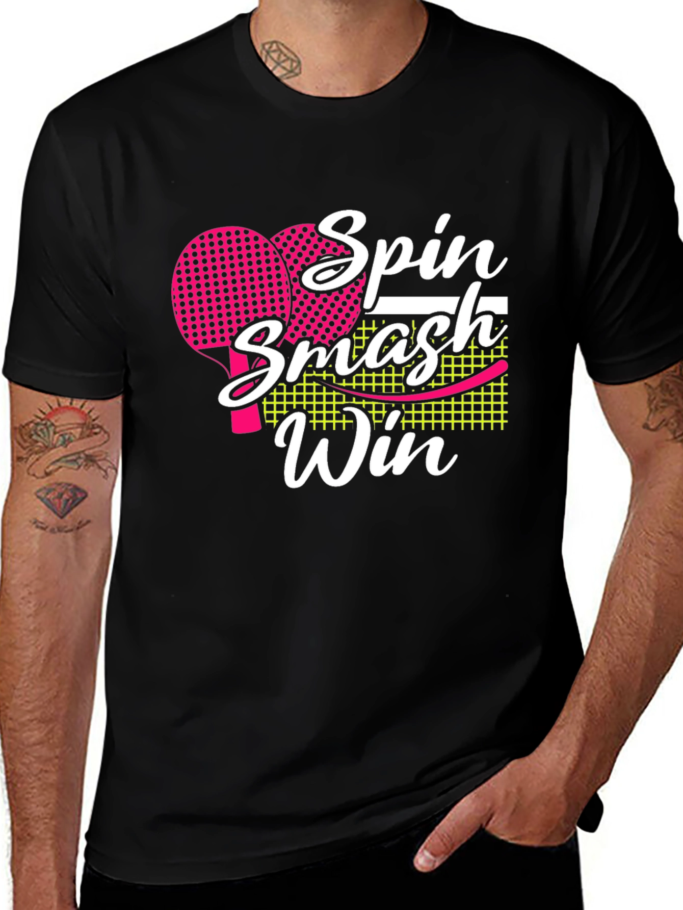 Variant 25 of Spin Smash Win T-Shirt - Table Tennis Design