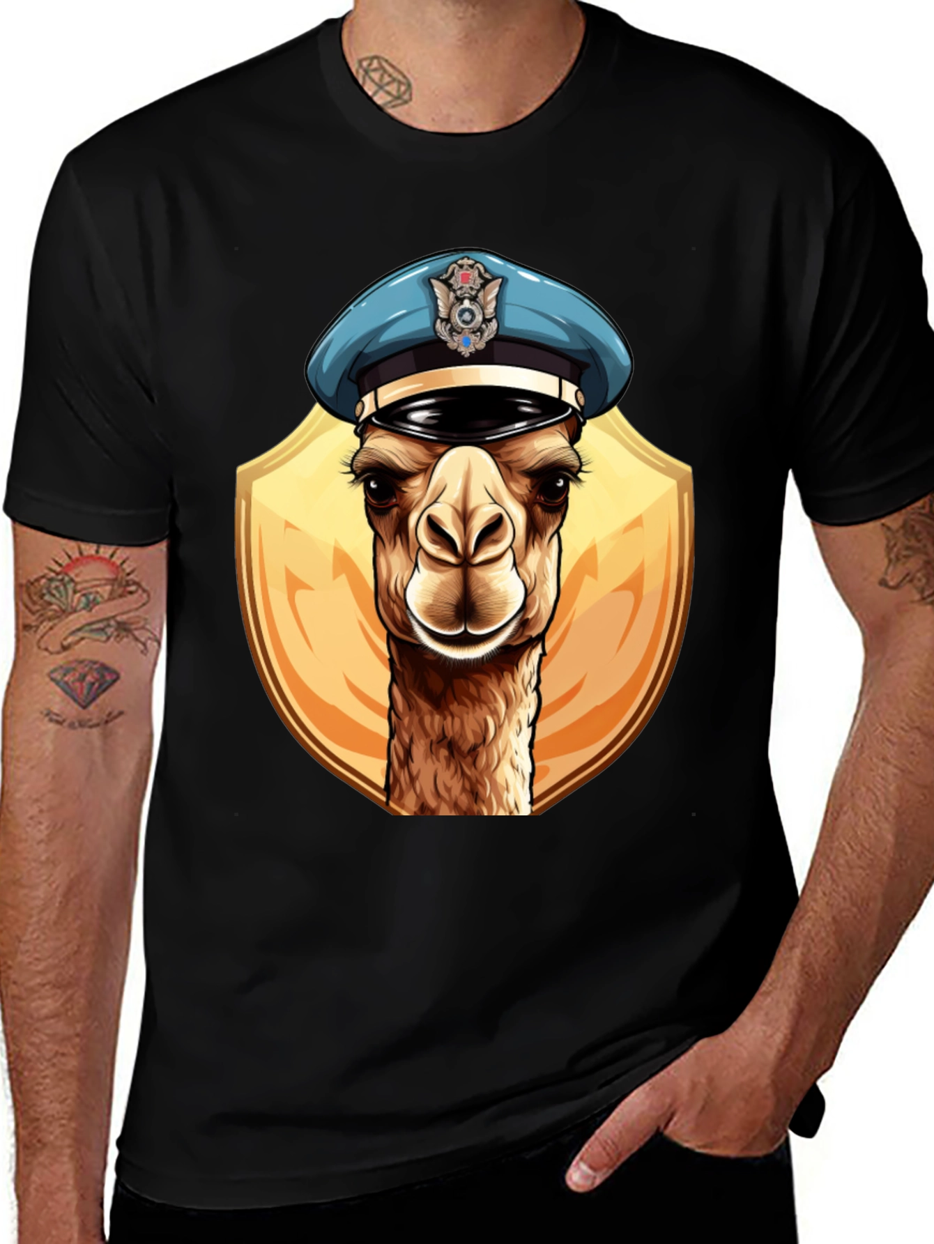 Variant 30 of Camel Police Officer Graphic T-Shirt