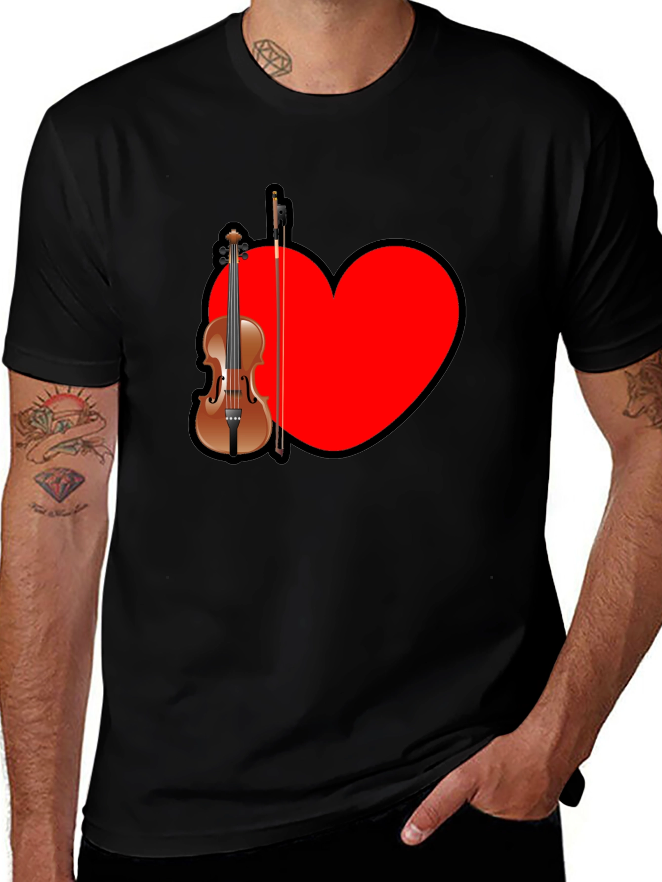 Variant 27 of Musical Love: Violin Heart Graphic Tee