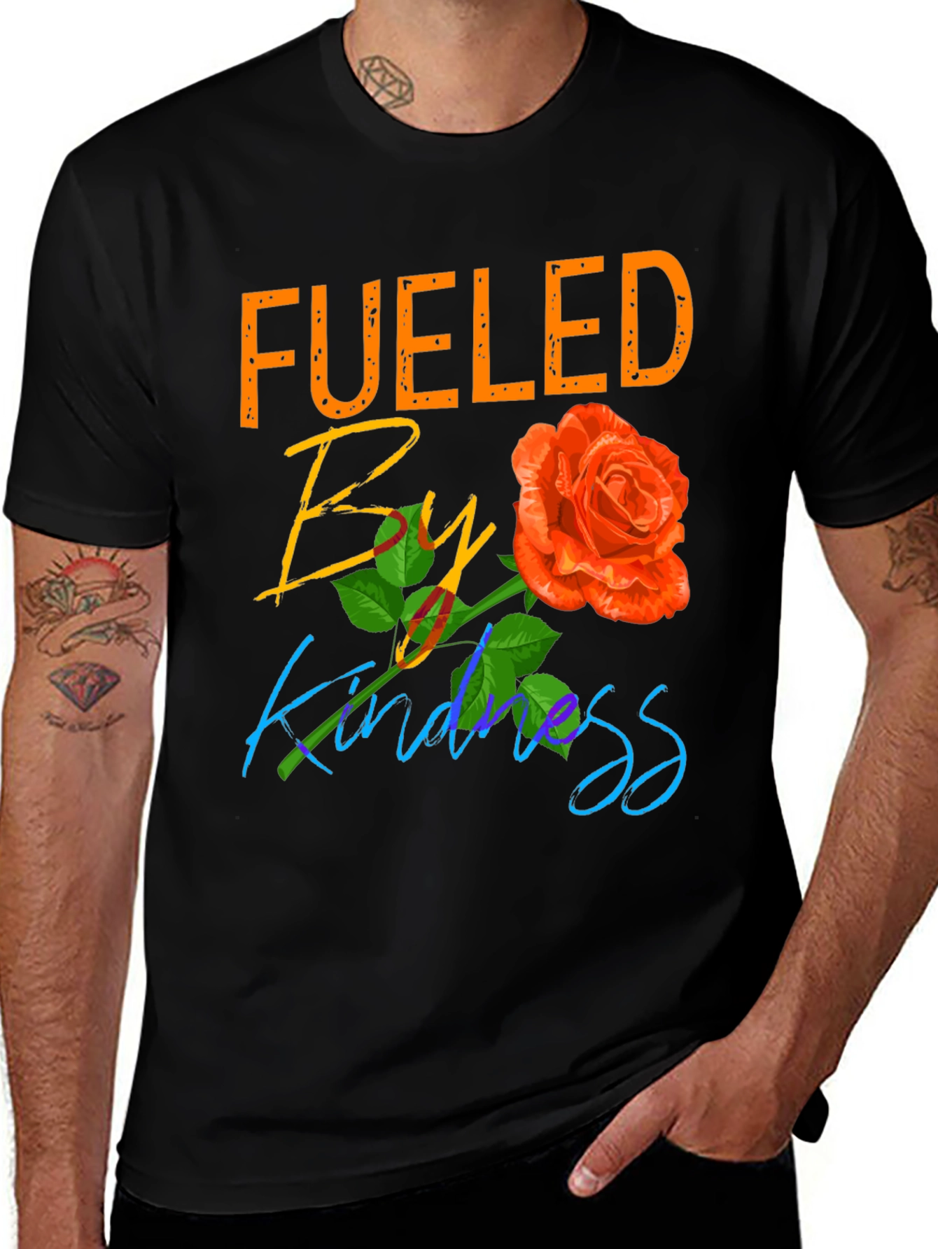 Variant 29 of Fueled By Kindness T-Shirt - Rose Graphic Tee