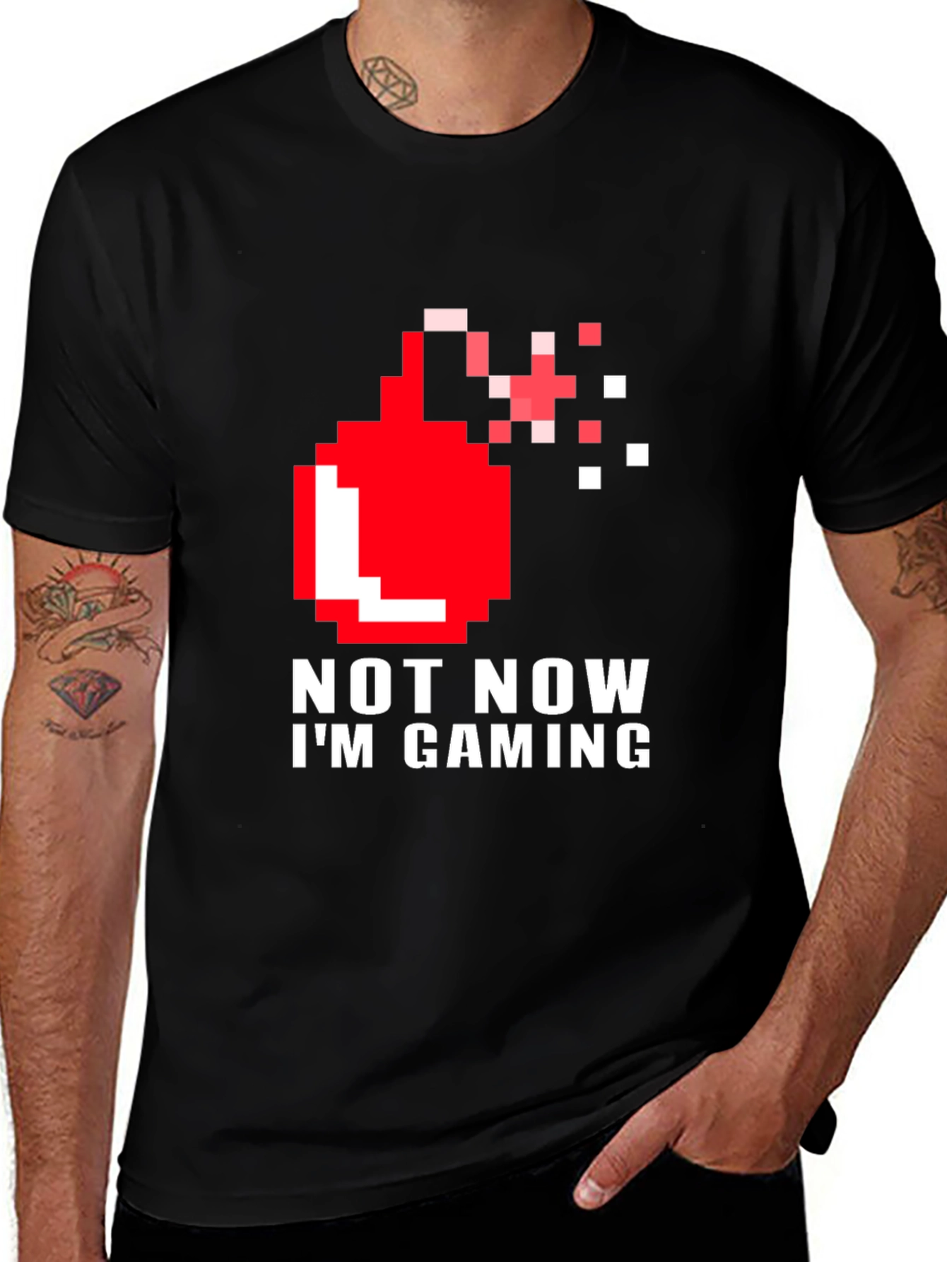 Variant 15 of Gamer T-Shirt - "Not Now I'm Gaming" Design