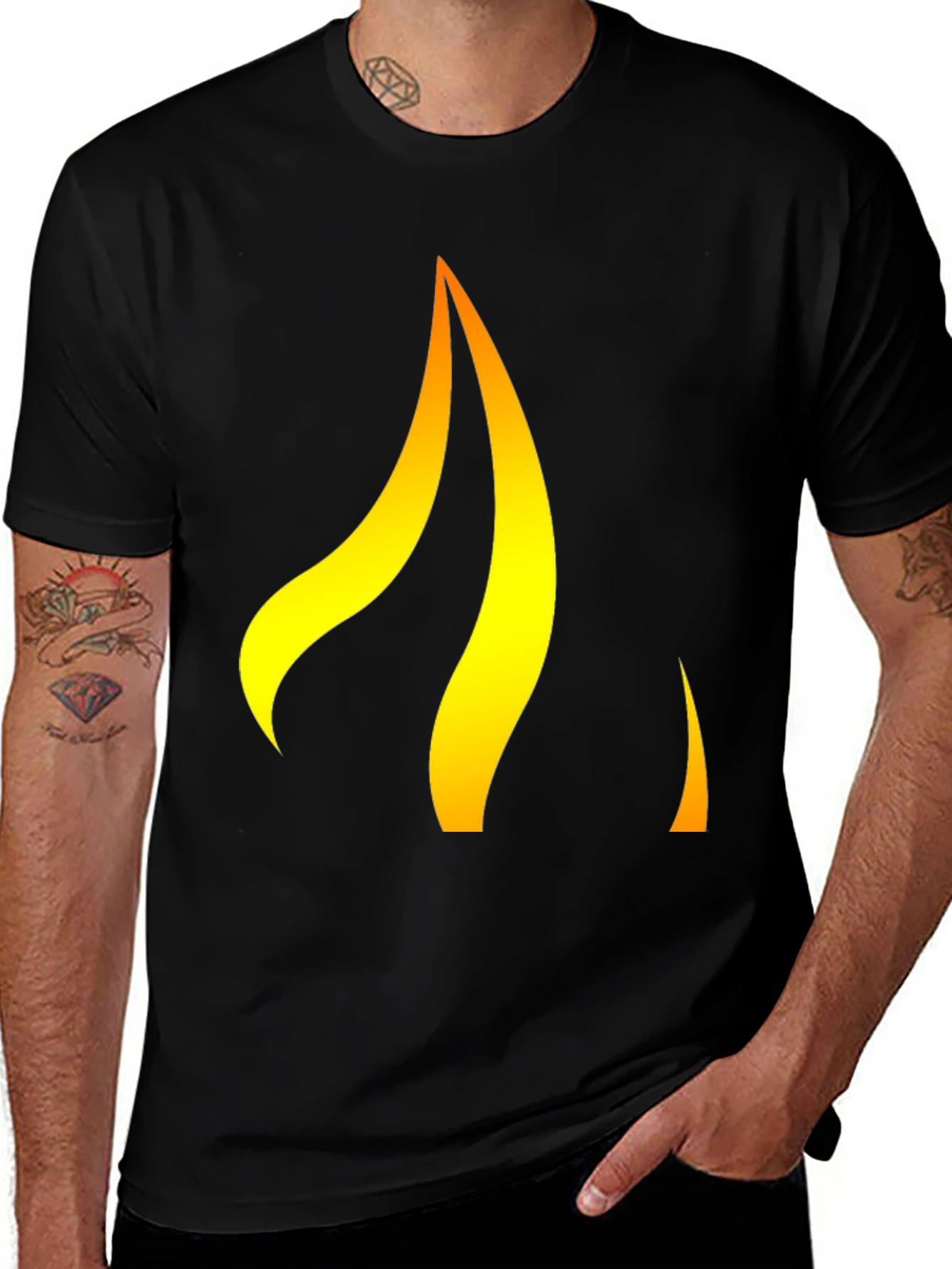Black Flame Graphic Black T-Shirt main image