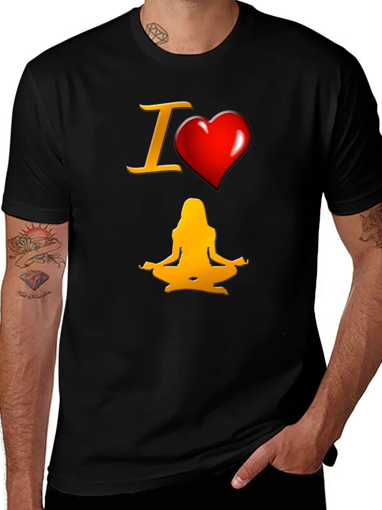 Variant 20 of I Heart Yoga T-Shirt - Meditate in Style