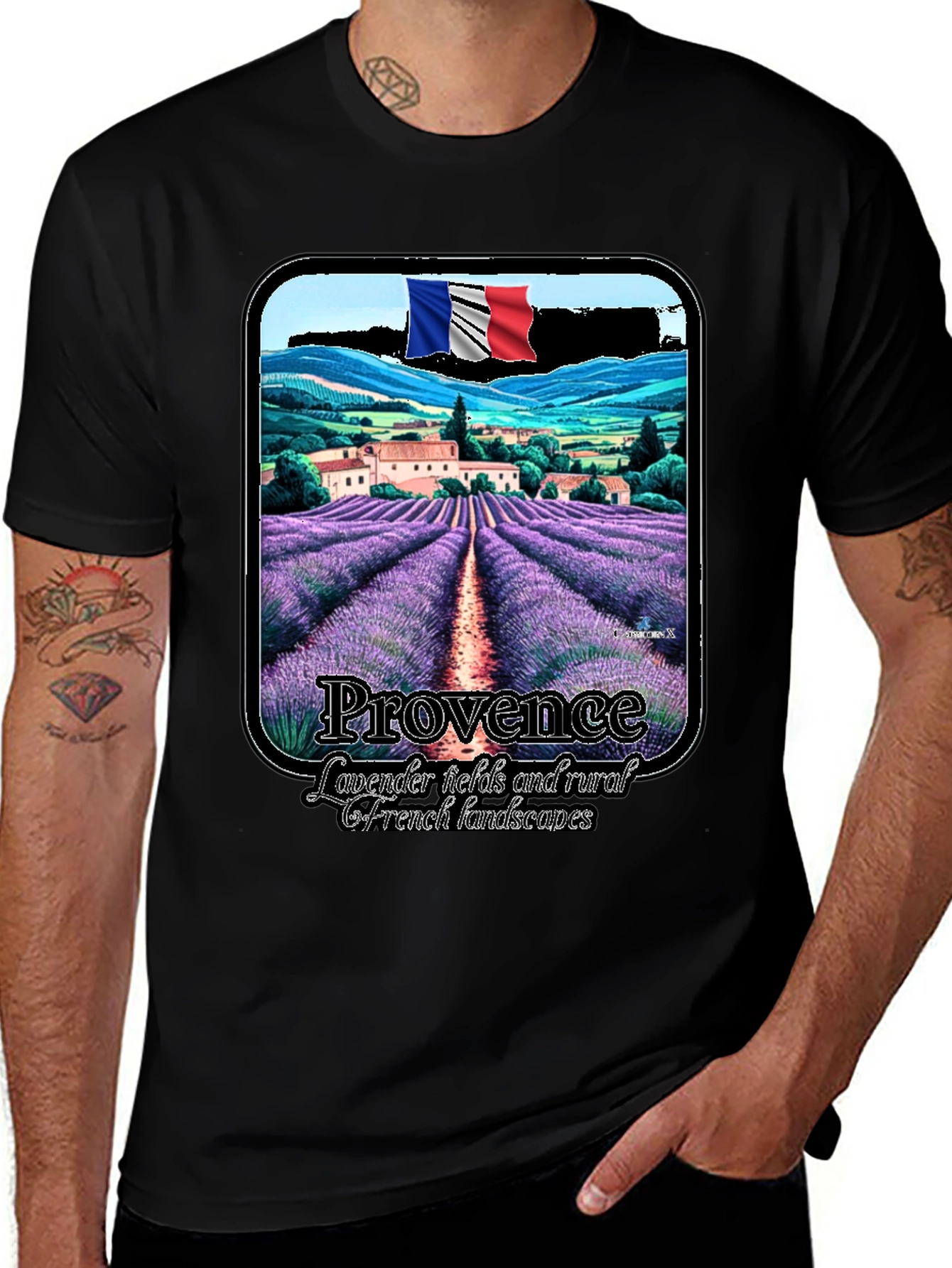 Provence Lavender Fields T-Shirt France Rural Landscape