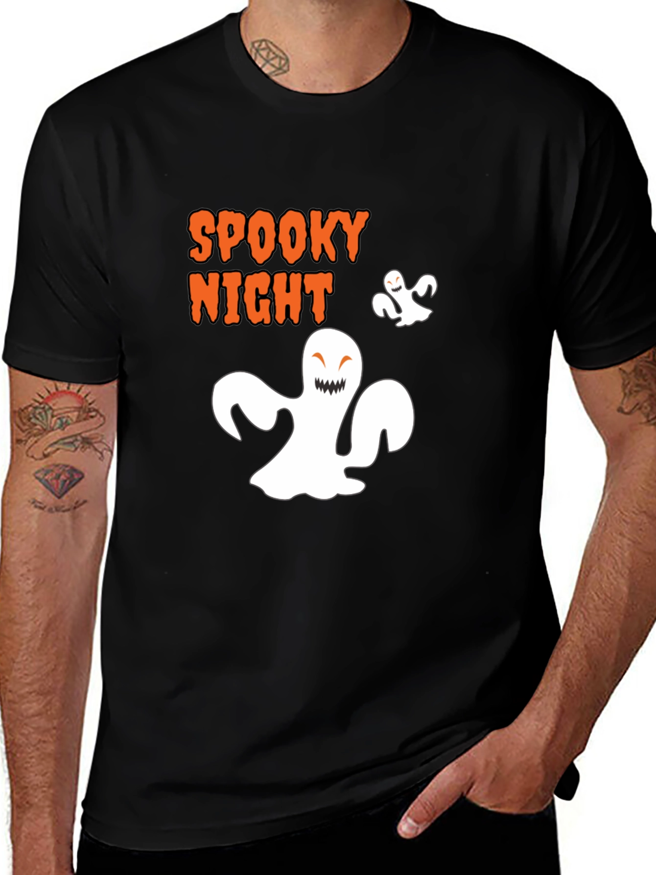 Spooky Night Halloween T-Shirt - Ghost Design