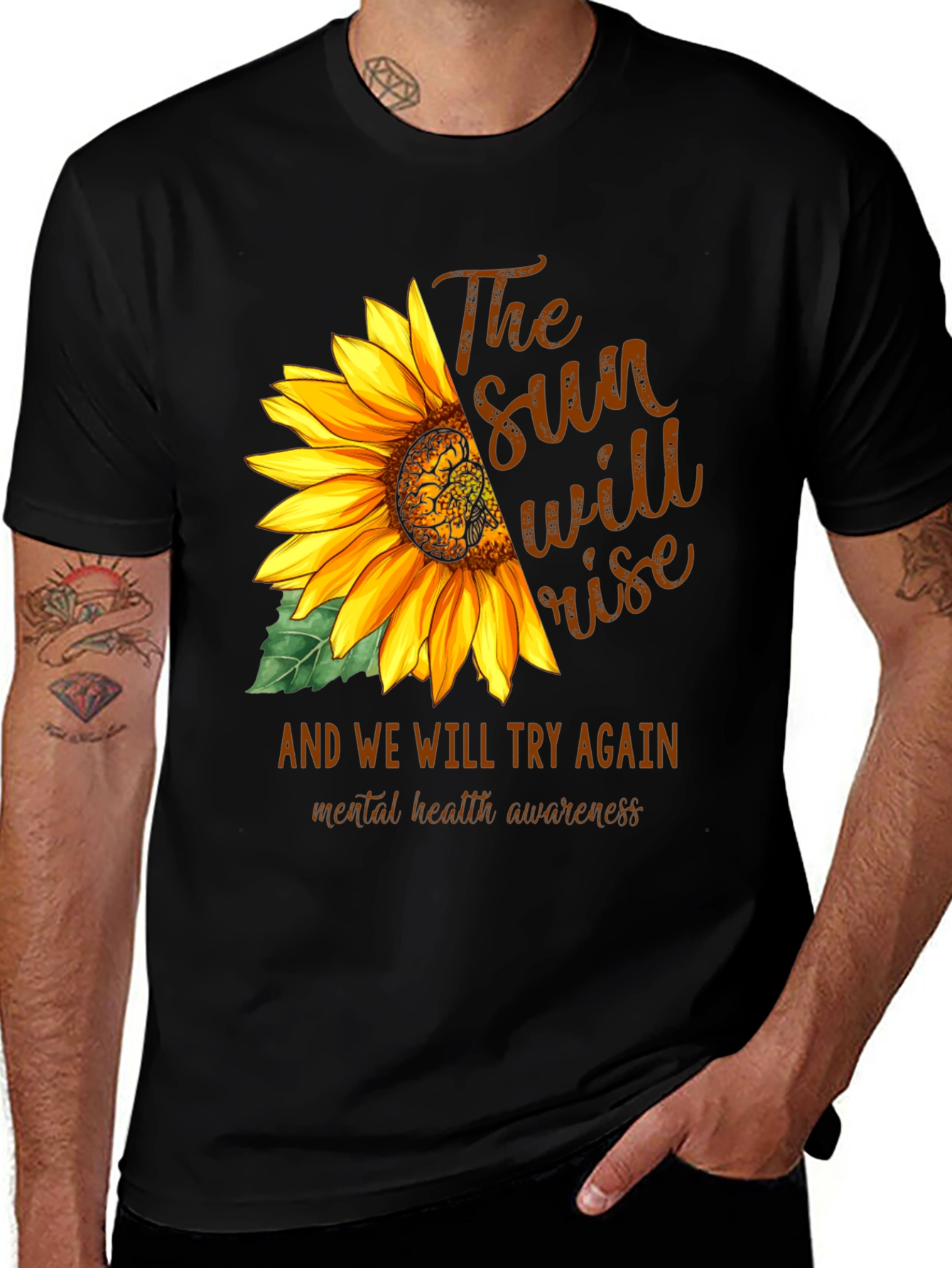 Variant 2 of Sunflower Mental Health Awareness Graphic Tee