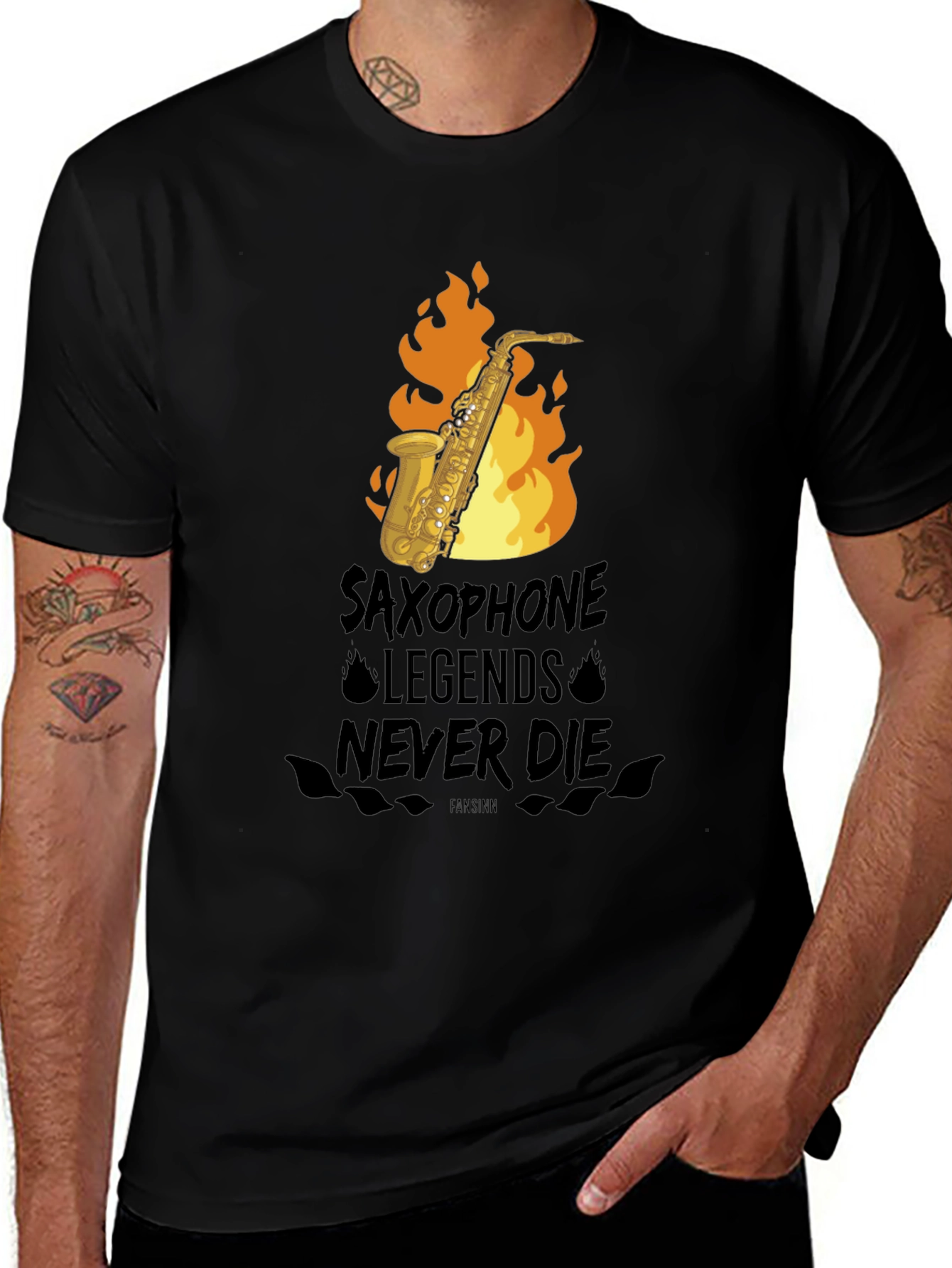 Variant 25 of Saxophone Legends Never Die Graphic Tee