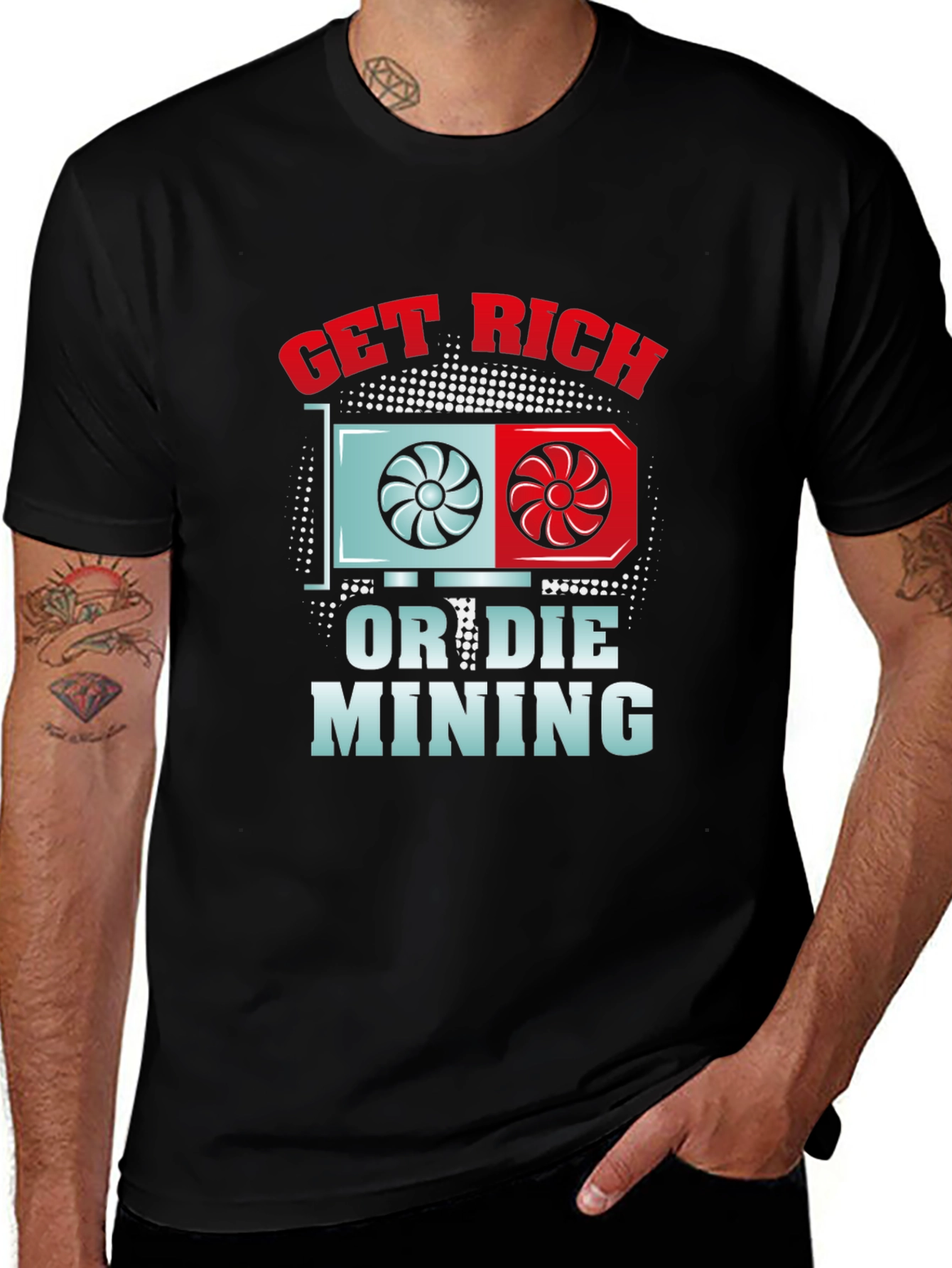 Get Rich or Die Mining Black T-Shirt