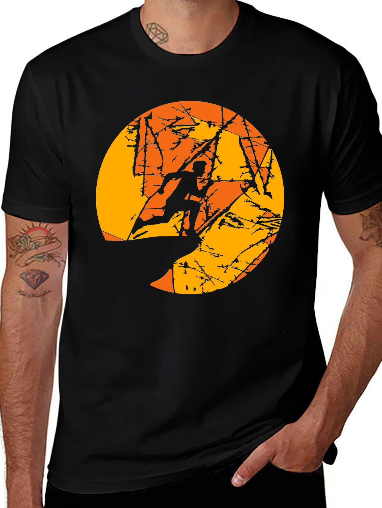 Variant 16 of Trail Runner Graphic Tee - Men's Black T-Shirt