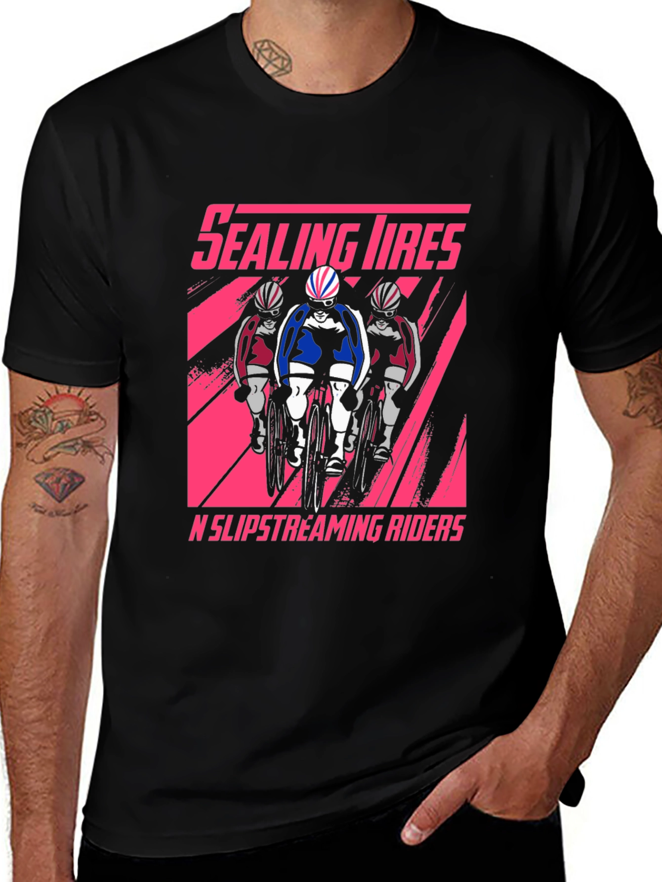 Variant 27 of Sealing Tires Cycling T-Shirt - Slipstreaming Riders