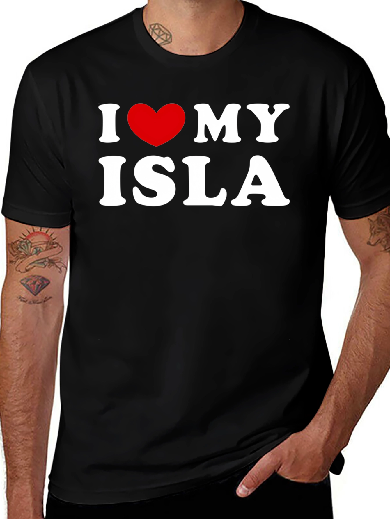 I Love My Isla Tee - Black Crewneck T-Shirt